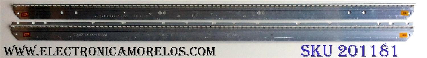KIT DE LED´S PARA TV LG / PROSCAN (2 PIEZAS) / NUMERO DE PARTE  STA370A03_44  Rev0.1_010121 / 73.37T06.003-5-SN1 100325 UP / 73.37T06.004-5-SN1 100317 DOWN / 58.37T06.002 / PANEL T370HW04 V.1 / MODELO 37LE5300-UC AUSDLUR / PLED3792 A 