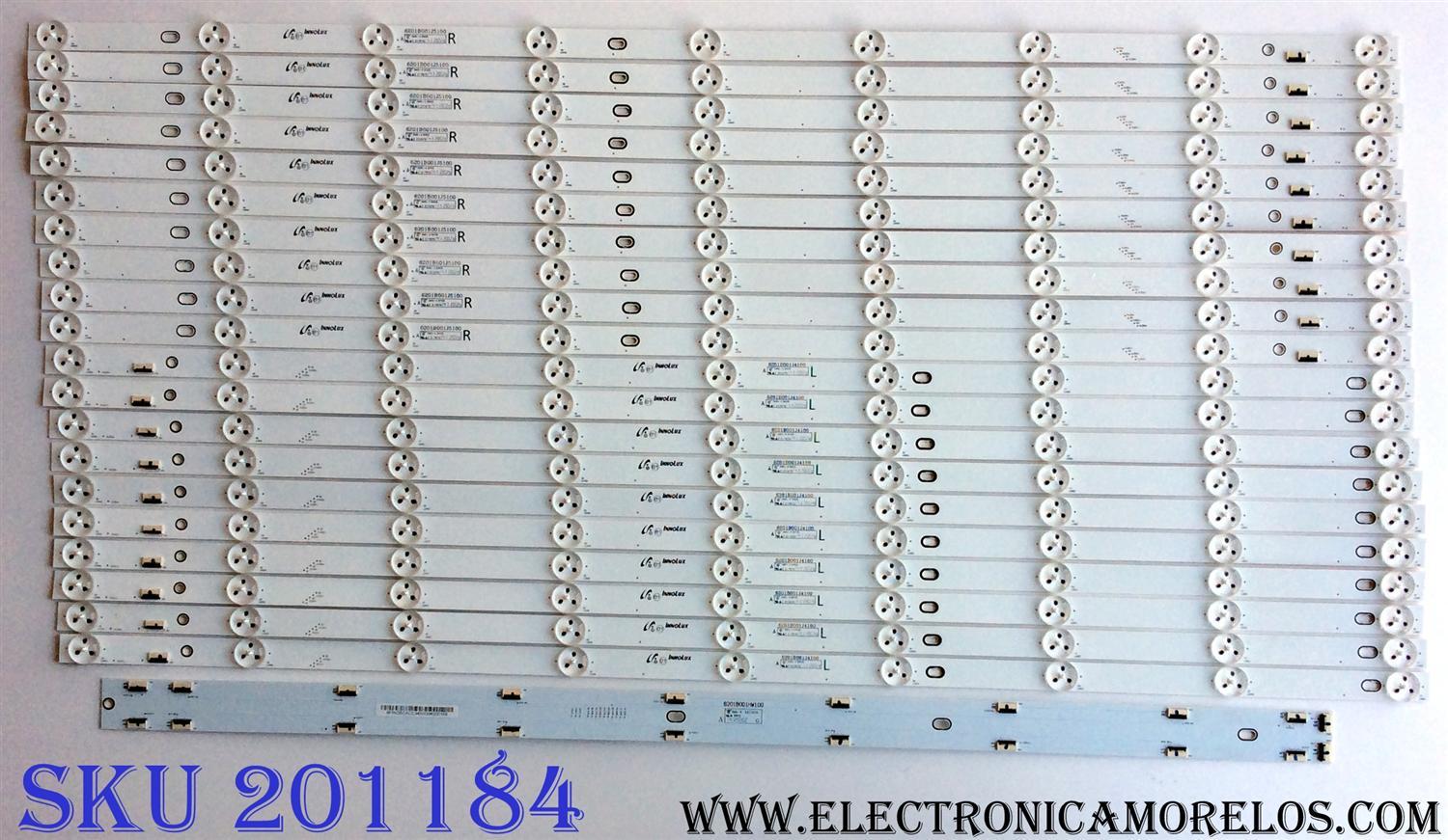 KIT DE LED´S PARA TV (16 PIEZAS) / PANASONIC 6201B001HW100 / 6201B001J4100-L / 6201B001J5100-R / PANEL V650HP1-LD1 REV.B6 / MODELO TC-65CS550U
