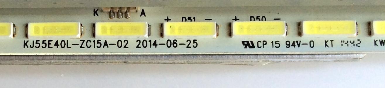 KIT DE LED´S PARA TV (2 PIEZAS) / UPSTAR KJ55E40R-ZC15A-02 / KJ55E40L-ZC15A-02 / PANEL KM0550LSHU01 / KM0550LSHV01 / UPSTAR D55WX CA14ZE - Imagen 3