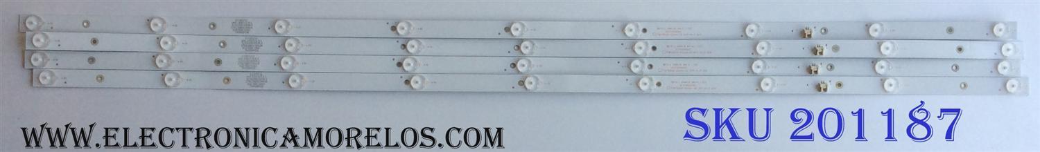 KIT DE LED´S PARA TV (4 PIEZAS) / ELEMENT 303TH500057 / TFMT50D09-ZC22AG-03 / TH500M28 / 910-500-1062 / 170228B5/39536 / PANEL T500-V35-DLED / MODELO ELEFW5017 LE-50GV350-D3 / ELST5016S