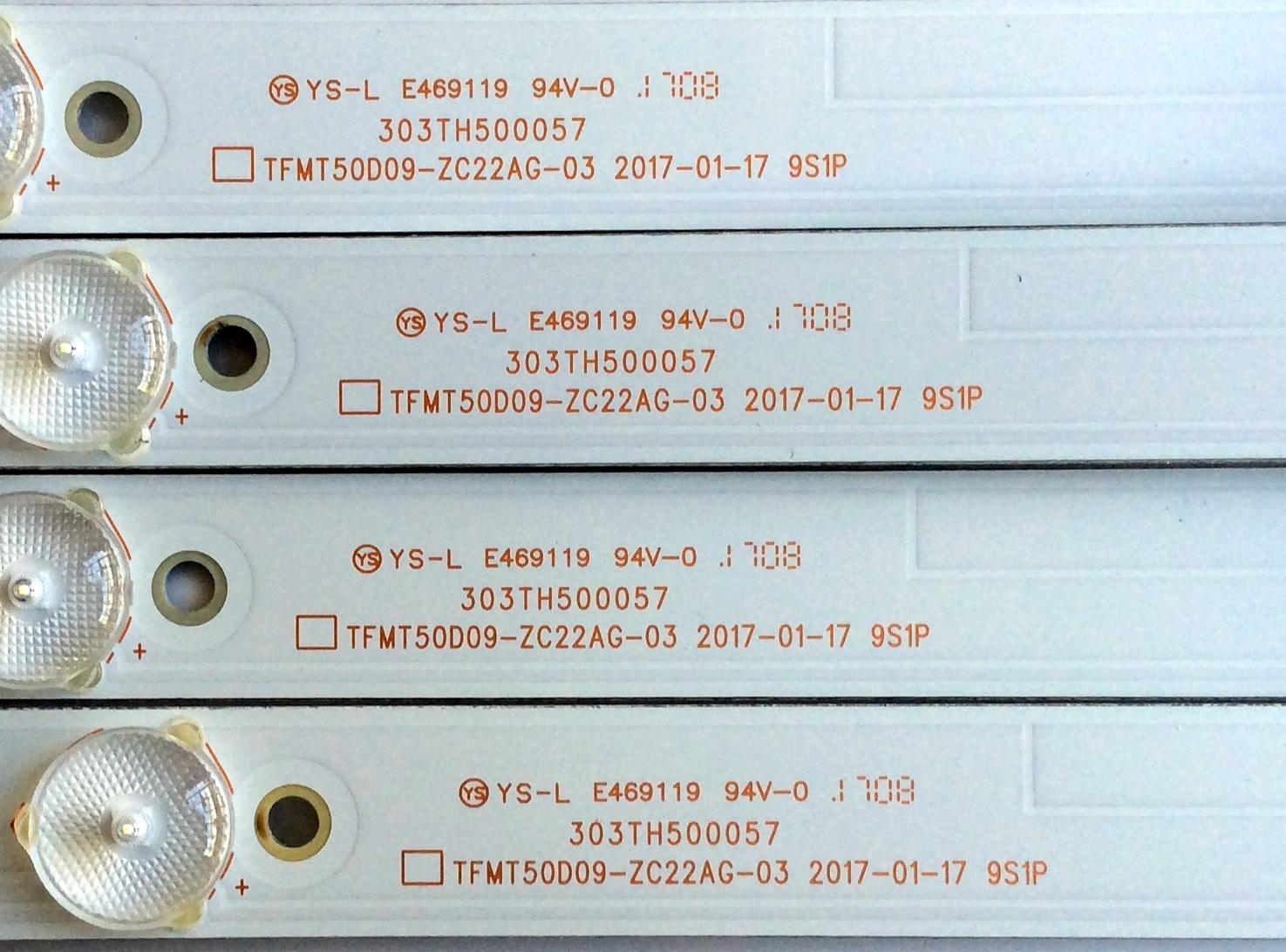 KIT DE LED´S PARA TV (4 PIEZAS) / ELEMENT 303TH500057 / TFMT50D09-ZC22AG-03 / TH500M28 / 910-500-1062 / 170228B5/39536 / PANEL T500-V35-DLED / MODELO ELEFW5017 LE-50GV350-D3 / ELST5016S - Imagen 3
