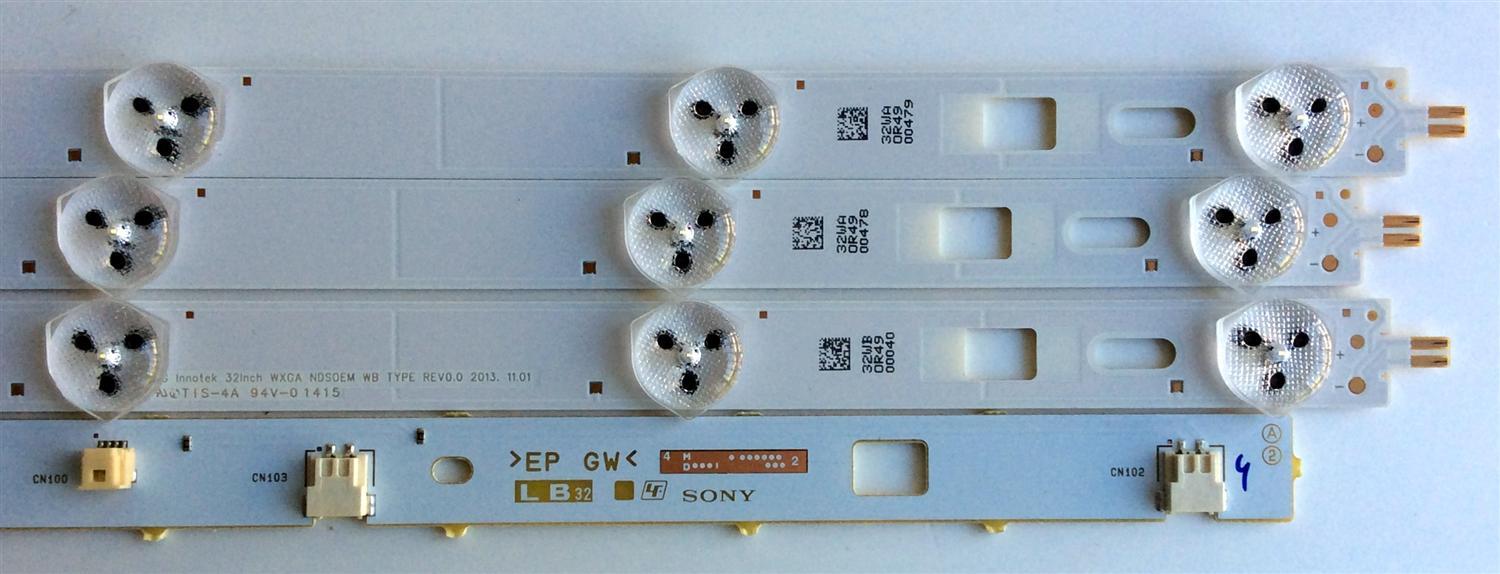 KIT DE LED'S PARA TV (3 PIEZAS) / SONY 32INCH WXGA NDS0EM WA TYPE REV0.0 / LG INNOTEK 32INCH WXGA NDS0EM WB TYPE REV0.0 / 1-889-675-12 / (173475312) / PANEL LC320DXJ (SF)(A9) / MODELO KDL-32R420B - Imagen 2