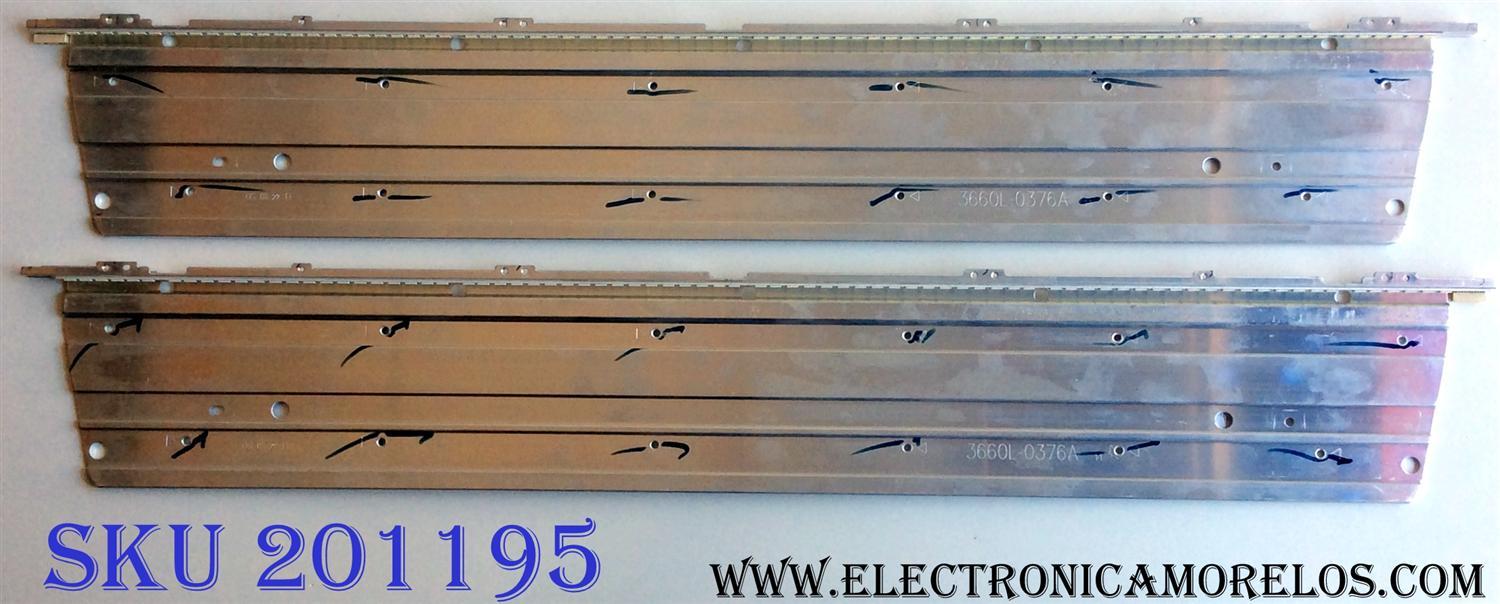 KIT DE LED´S PARA TV (2 PIEZAS) LG 3660L-0376A / 55" V6 EDGE FHD REV1.0 1 R-TYPE / 55" V6 EDGE FHD REV1.0 1 L-TYPE / PANEL LC550EUH (RD)(A2) / MODELO 55LV4400-UA.CUSYLH