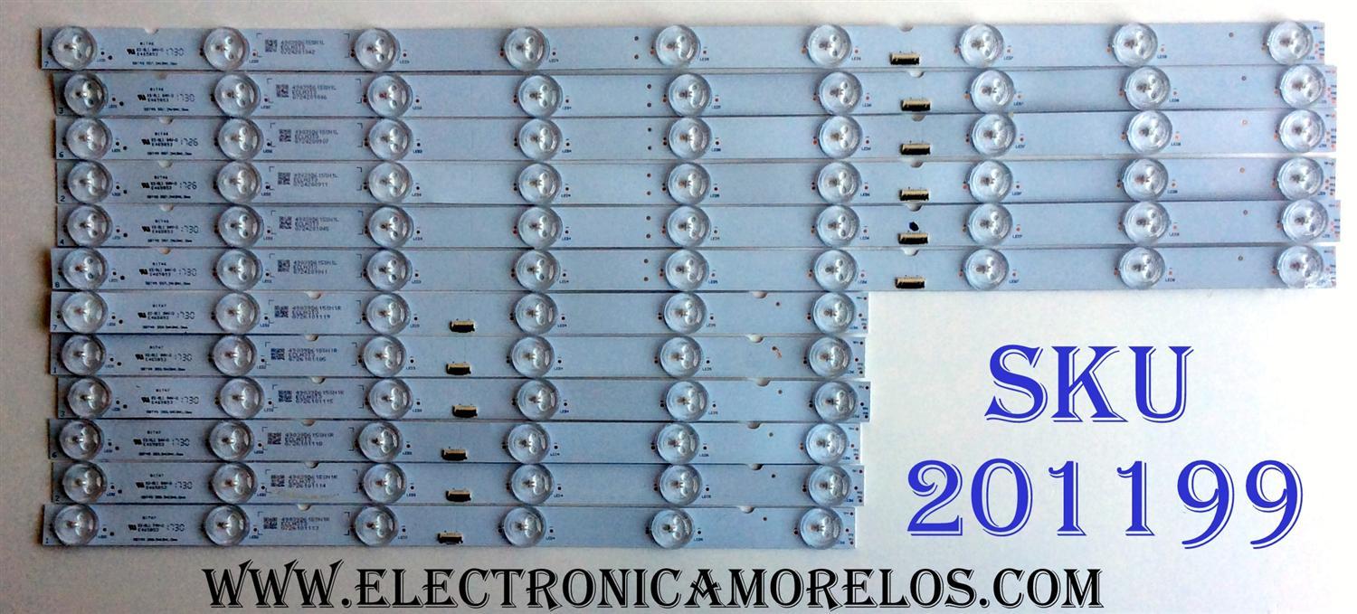 KIT DE LED´S PARA TV (12 PIEZAS) / SONY XBR-49X900E-STRIPS-VER2 / SBT49 / 49039D615SN1R / 49039D615SN1L / ECLH3T3 / PANEL YD7S490DND01B / MODELO XBR-49X900E