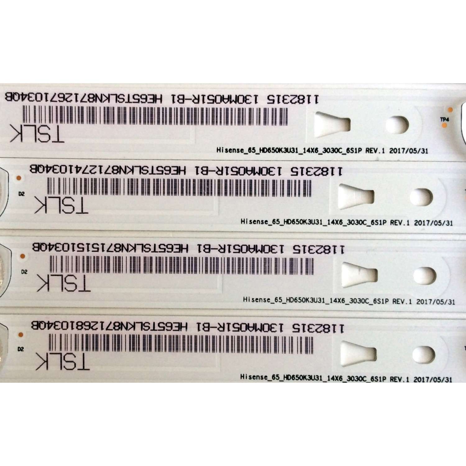 KIT DE LED`S PARA TV (14 PIEZAS) / 1182315 / Hisense_65_HD650K3U31_14X6_3030C_651P REV.1  27/05/35 / E355813 / YFPCB-1 / 130MA051R / HE65TSLKN8715 / PANEL HD650K3U31-B1\S0\XP\GM\ROH / 218914 / MODELO LC-65P6000U / SERIE DEL MODELO:65G173094H - Imagen 3