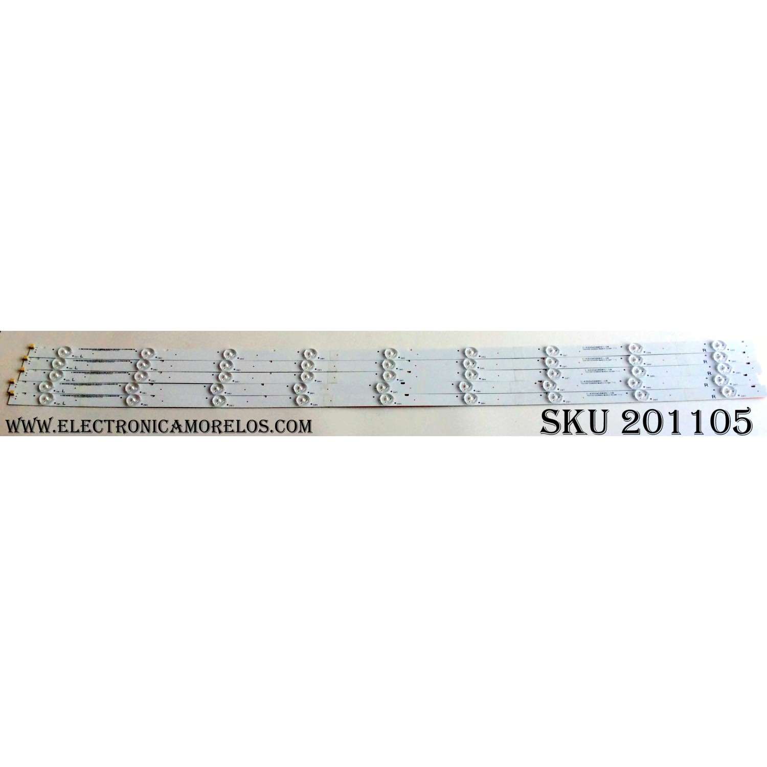 KIT DE LED`S PARA TV (5 PIEZAS) / VIZIO I-4300WS80091-V0 / TEST001 E330254 / 05638022053174N / PANEL'S T430QVN03.0 / LC430EQY(SH)(M1)MODELO E43-E2 LWZ2VWAT	