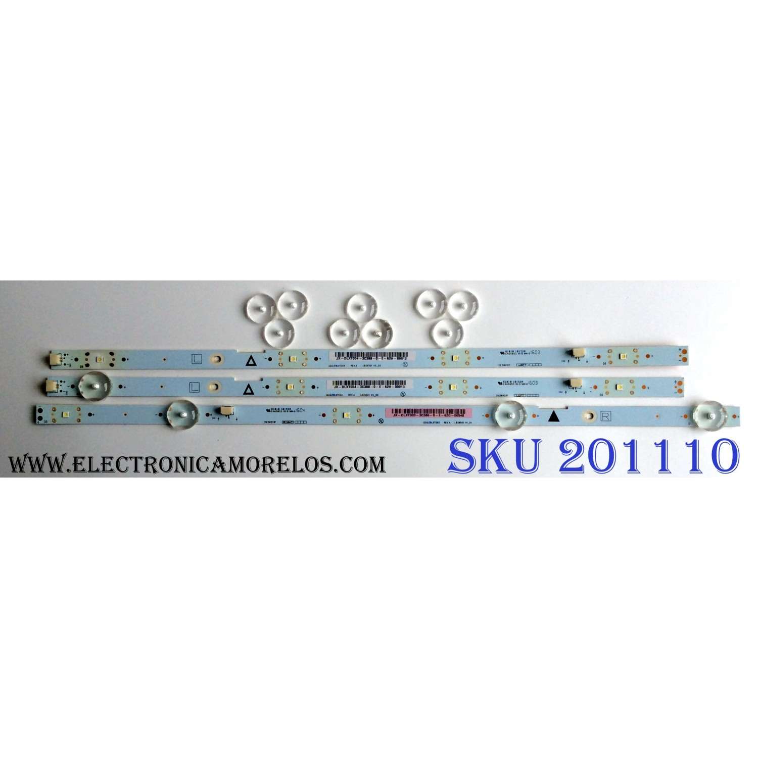 KIT DE LED`S PARA TV (3 PIEZAS) / SANYO UDULEDLXT003 / UDULEDLXT004 / 39.5W4SIP LEFT / 39.5W5SIP RIGHT / LB39501 V0_00 / LB39501 V1_01 / JX-DLXT004-3B388-0-E-62H / JX-DLXT003-3B386-0-E-62G / PANEL U5A23XT / MODELO FW40D36F