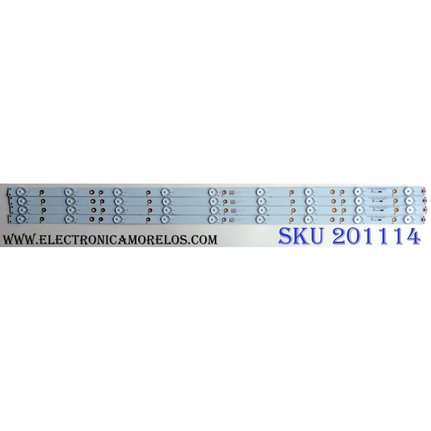 KIT DE LED`S PARA TV (4 PIEZAS) / INSIGNIA GJ-2K16-D2P5-390-D409-pitch / 01P52-E 744*16.5*1 / EHH-BC89-3-F6 / PANEL TPT390J1-HVN04 REV:S001C / MODELO NS-39DR510NA17