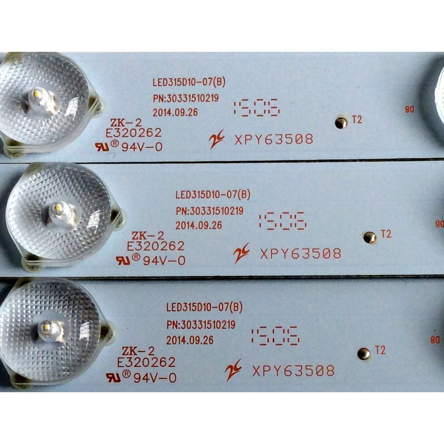KIT DE LDES ORIGINAL PARA TV QUASAR 3 PIEZAS / NUMERO DE PARTE LED315D10-07(B) / 30331510219 / 2010005535 / 150303G2 / XPY63508 / PANEL LSC320AN02 / MODELO SQ3203M - Imagen 2