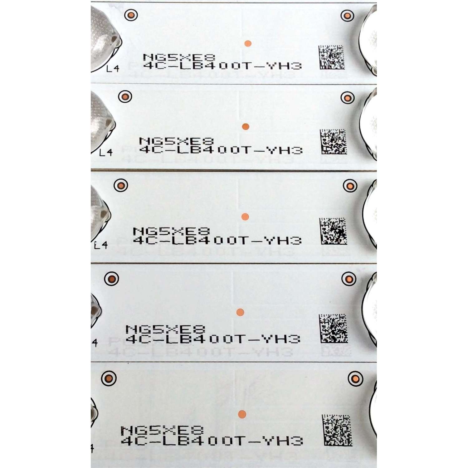 KIT DE LED'S PARA TV SANYO ((8 PIEZAS)) / NUMERO DE PARTE 4C-LB400T-YH3 / 006-P2K1793B / 40F2370-6EA / PANEL LVF400SSDX E7 V6 / MODELO DP40D64 P40D64-02 - Imagen 4