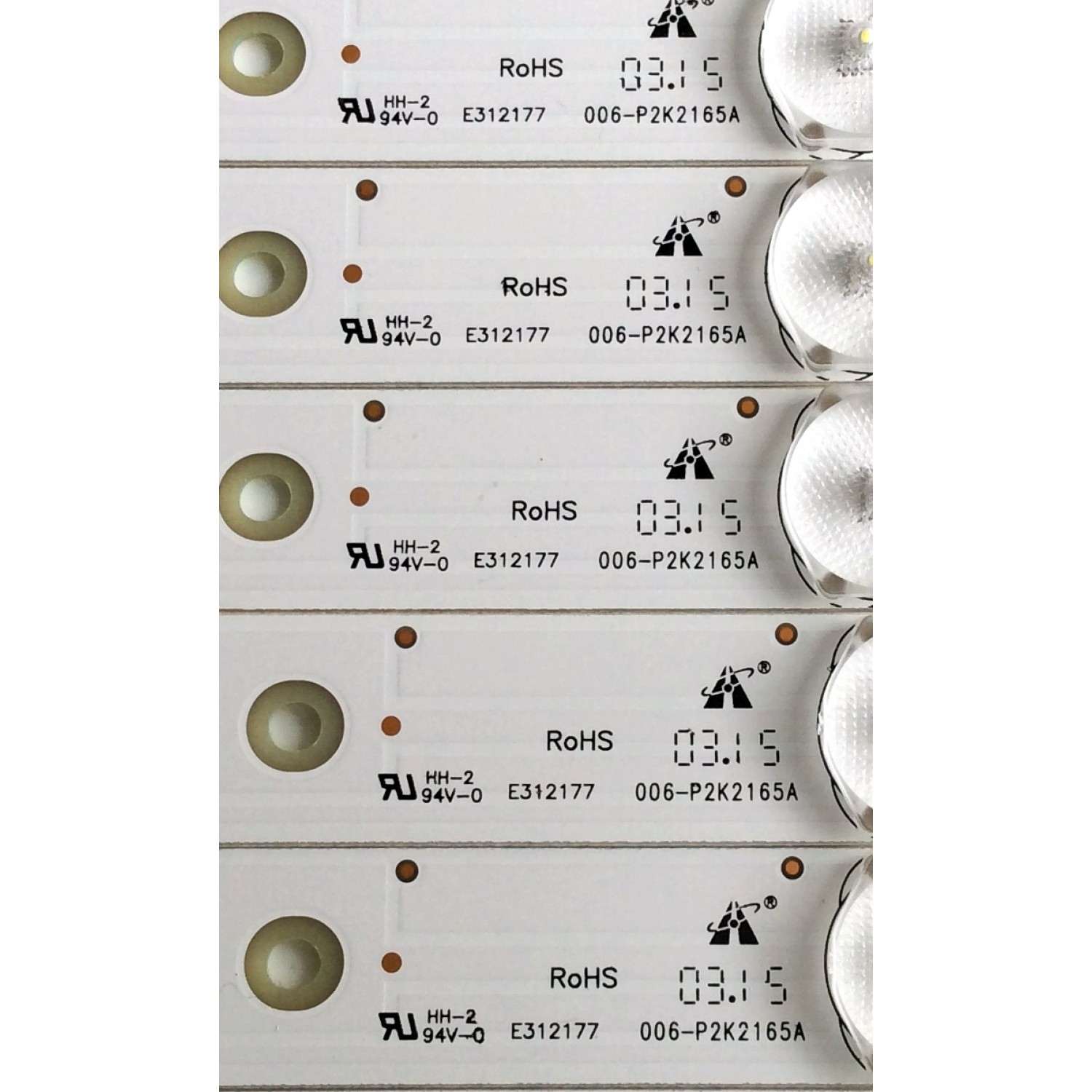 KIT DE LED`S PARA TV (12 PIEZAS) / SANYO 4C-LB650T-YH1SY / 006-P2K2165A / TCL_00M_650D30_3030C_12X8 / PANEL LVF650CMDX E1 V1 / MODELO FW65D25T	 - Imagen 3