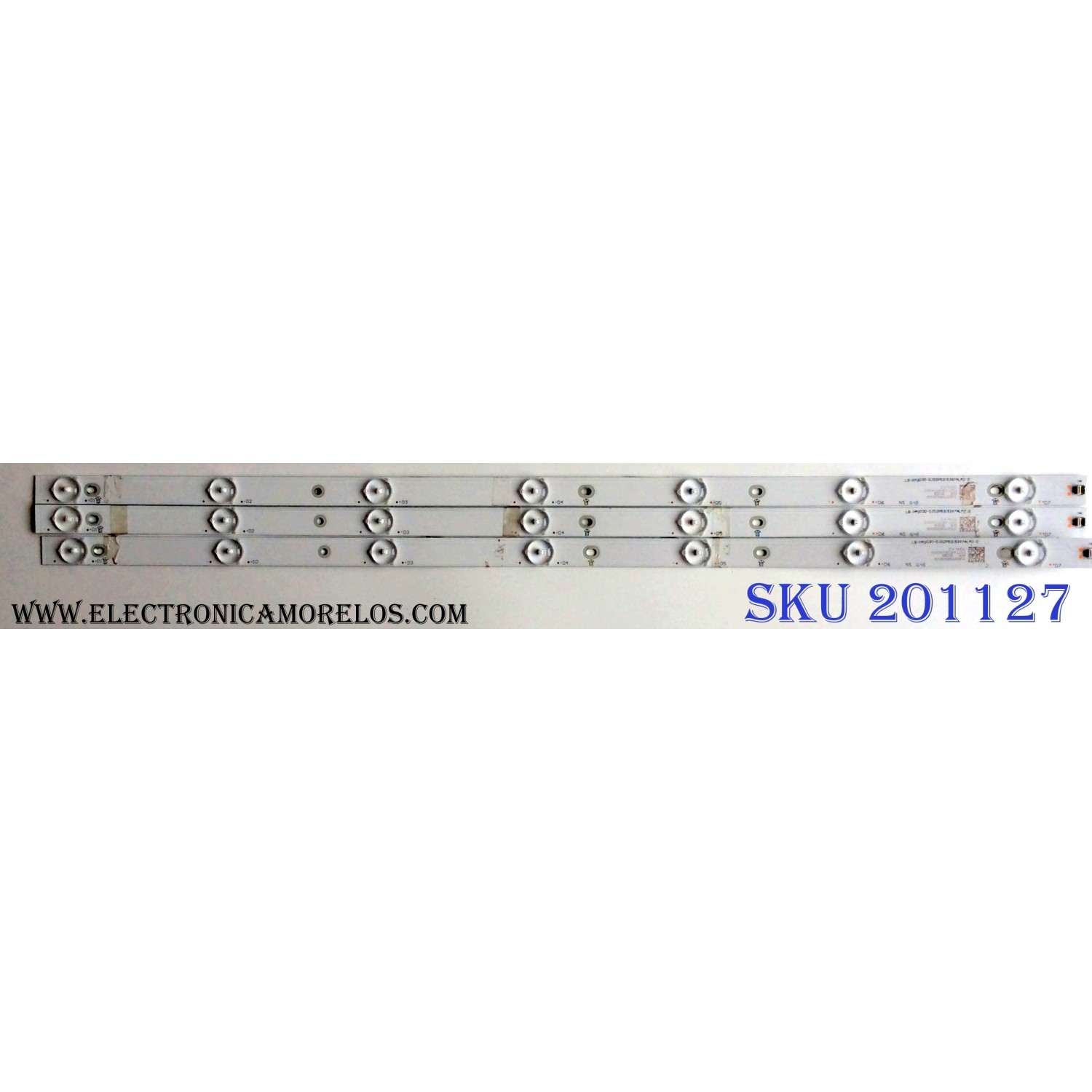 KIT DE LED`S PARA TV (3 PIEZAS) / SHARP LB-PM3030-GJD2P53153X7ALM2-D / 210BZ07D0B3030C03X / M0T48V6VX000 / 32ALK2 / PANEL TPT315B5-HVN05.A REV:S601B / MODELO LC-32LB481U