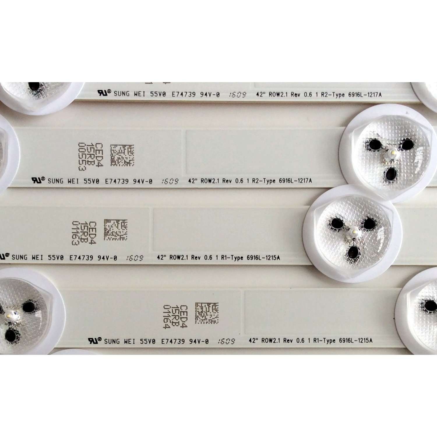 KIT DE LED`S PARA TV (10 PIEZAS) / RCA 6916L-1214A / 6916L-1215A / 6916L-1216A / 6916L-1217A / PANEL  LC420DUJ-SGE1 / MODELO J42HE841-SGE1 - Imagen 6