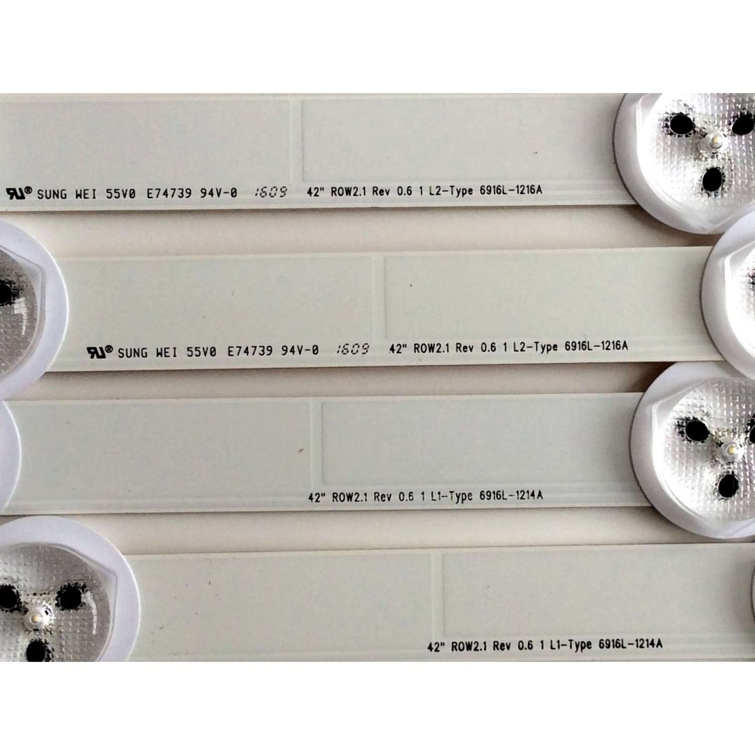 KIT DE LED`S PARA TV (10 PIEZAS) / RCA 6916L-1214A / 6916L-1215A / 6916L-1216A / 6916L-1217A / PANEL  LC420DUJ-SGE1 / MODELO J42HE841-SGE1 - Imagen 4