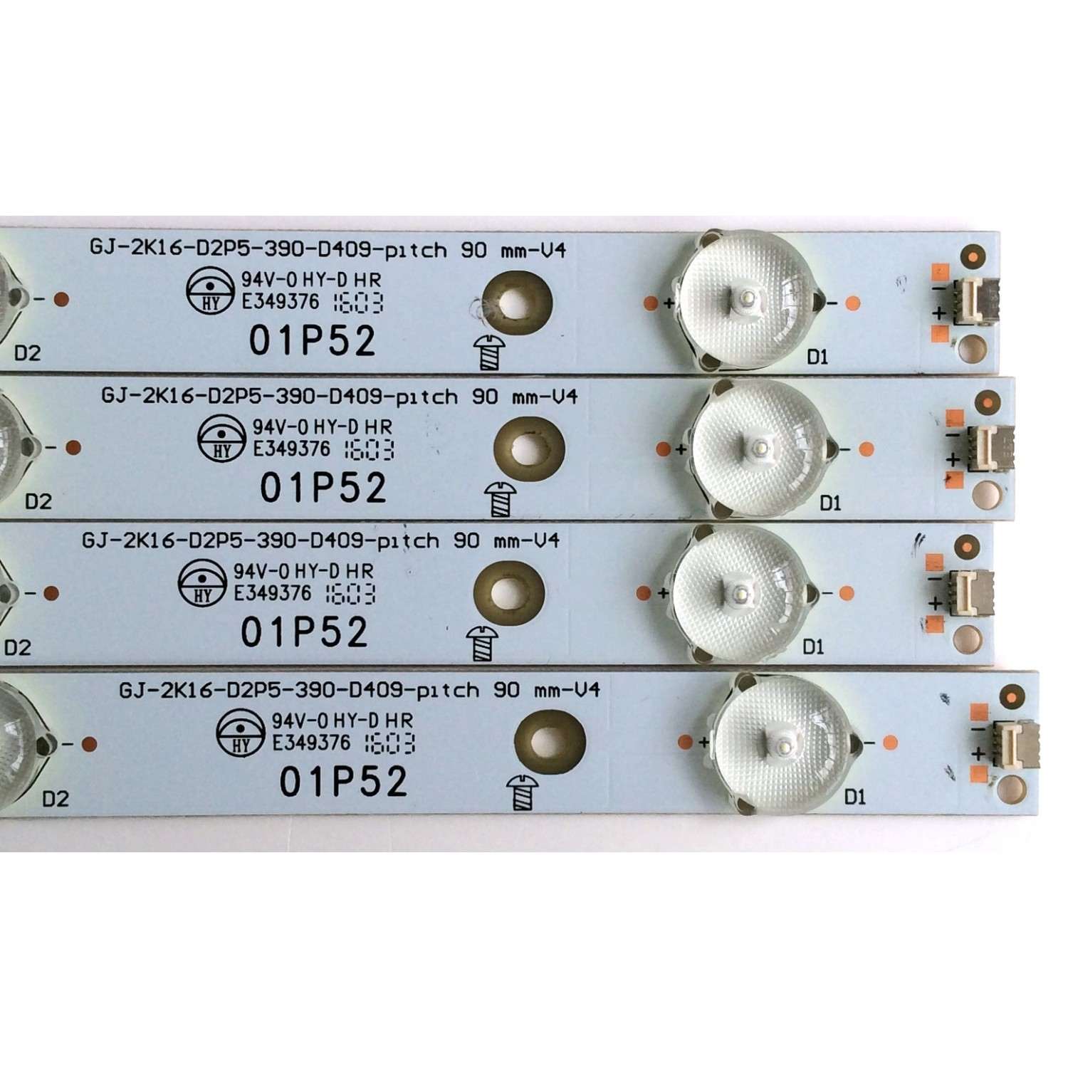 KIT DE LED`S PARA TV (4 PIEZAS) / INSIGNIA 210BZ09D043535E00D / EGLBC672F600 / GJ-2K16-D2P5-390-D409-pitch / E349376 / PANEL  TPT390J1-HVN04 REV:S001C / MODELO NS-39DR510NA17 - Imagen 3