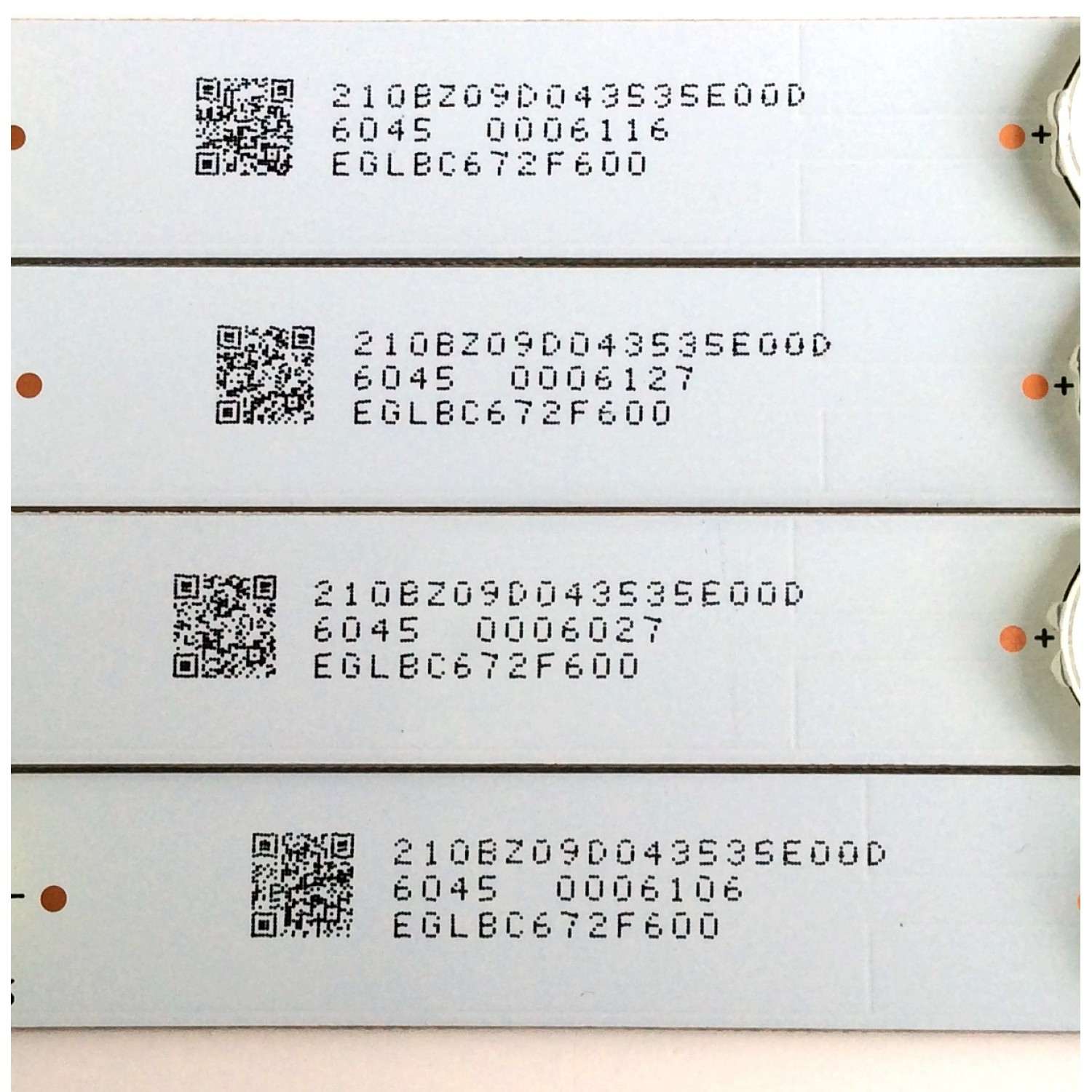 KIT DE LED`S PARA TV (4 PIEZAS) / INSIGNIA 210BZ09D043535E00D / EGLBC672F600 / GJ-2K16-D2P5-390-D409-pitch / E349376 / PANEL  TPT390J1-HVN04 REV:S001C / MODELO NS-39DR510NA17 - Imagen 2