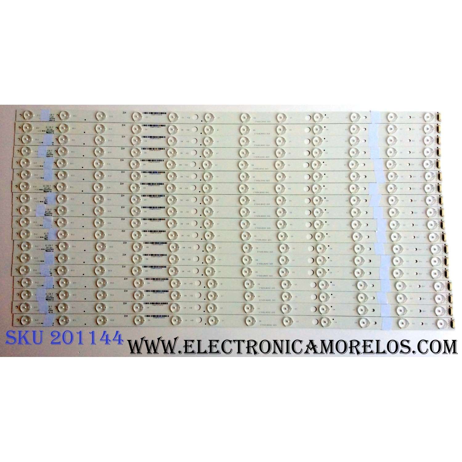 KIT DE LED`S PARA TV (18 PIEZAS) / VIZIO E700DLB002.005 / E700DLBP70E792 / E340369 / PANEL S700FU1-3 / 76040YR00-600-G / 0000992 / MODELOS P702UI-B3 BFLFTRREAQ / P702UI-B3 LFTRREAQ