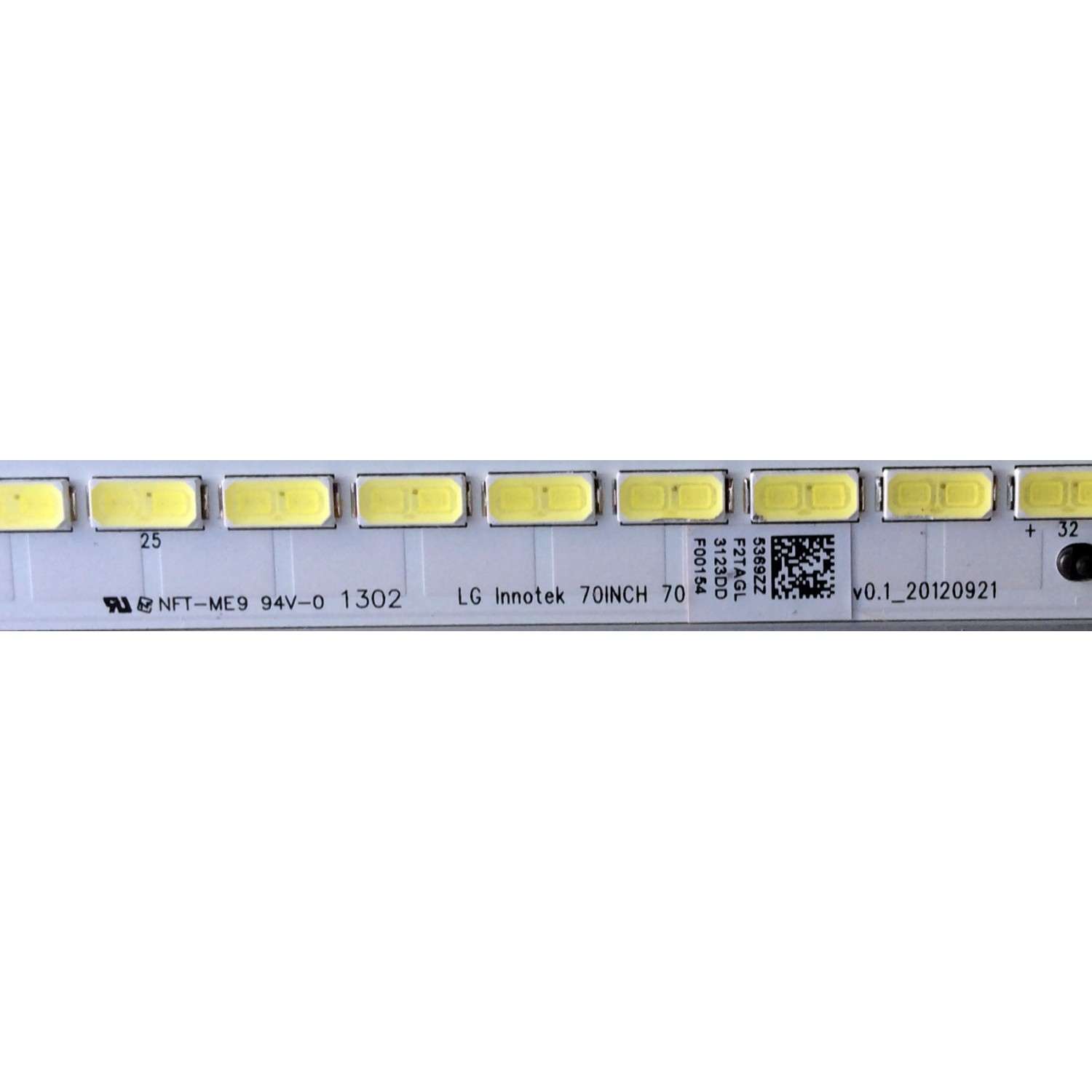 LED PARA TV SHARP (1 PIEZA) / NUMERO DE PARTE 5369ZZ / LG INNOTEK 70INCH 7030PKG 64EA REV0.1_20120921 / 20120921 / PANEL JE695D3GW8CD / MODELOS LC-70LE657U / LC-70LE550U / ((MEDIDAS 1.56M x 17CM)) - Imagen 2