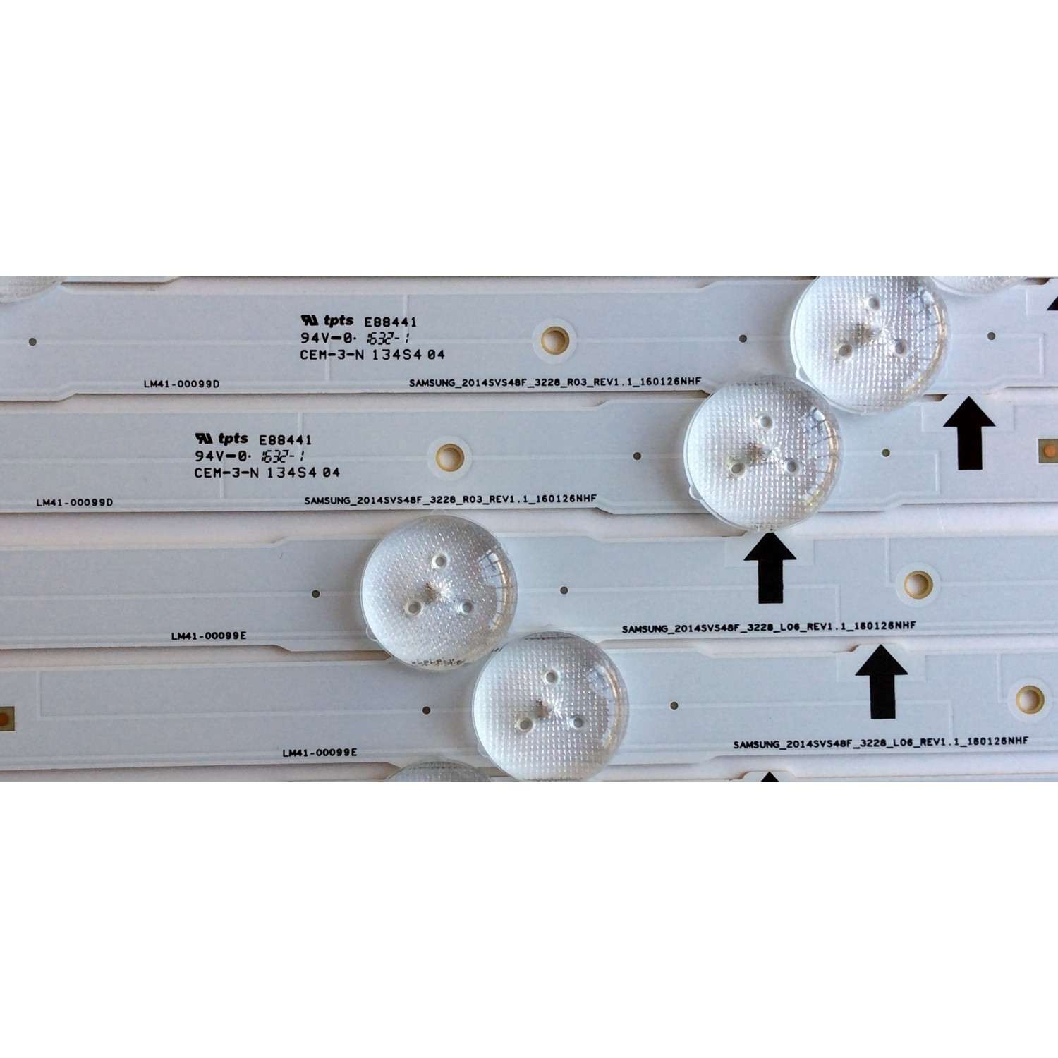 KIT DE LED´S PARA TV (12 PIEZAS) / SAMSUNG BN96-38892A / BN96-38891A / LM41-00099E / LM41-00099D / SAMSUNG_2014SVS48F / 60126NHF / PANEL CY-GH048BGLV6H / MODELOS LH48RMDNLGG/ZP / UA48H5500 / UN48H5500 / UE48H5570 / HG48AC695 / MAS MODELOS EN DESCRIPCION - Imagen 4