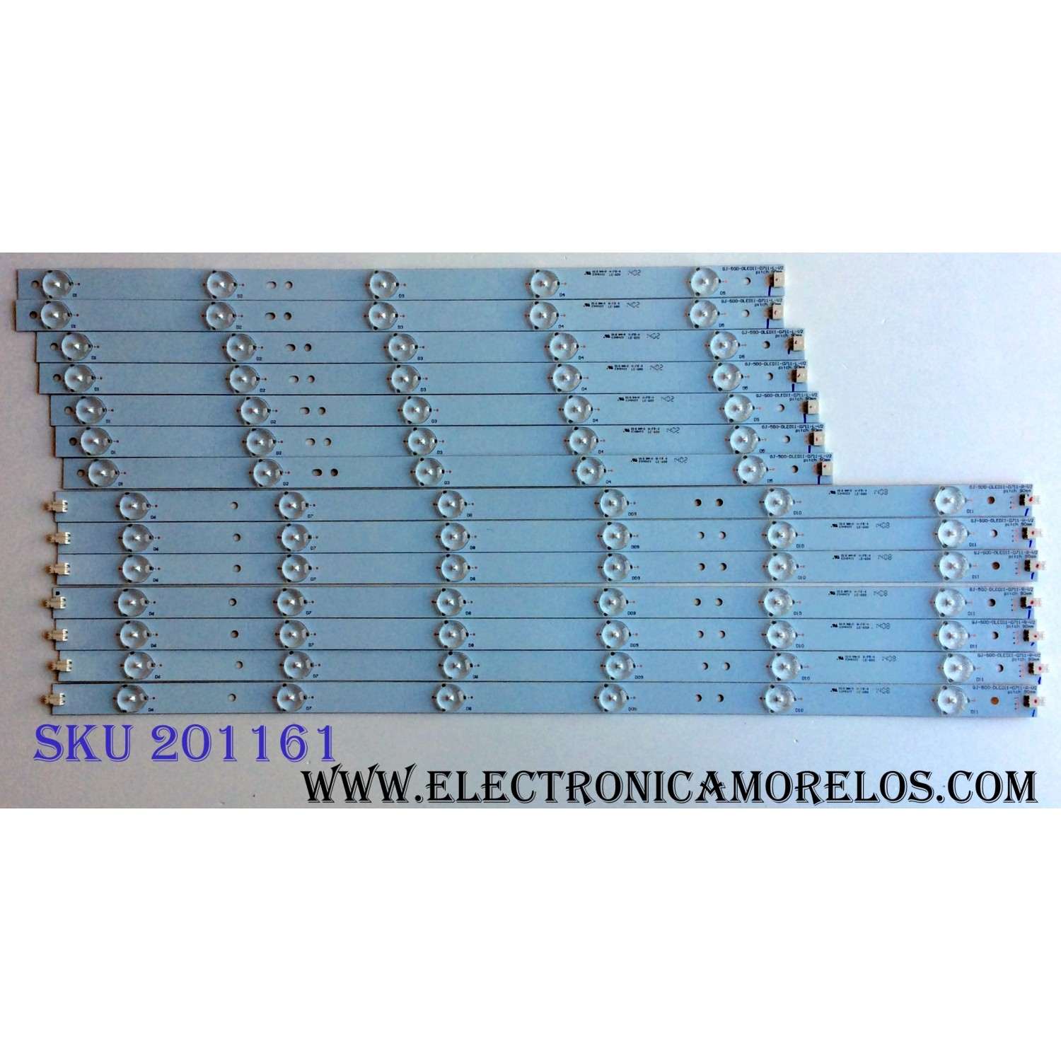 KIT DE LED´S PARA TV (14 PIEZAS) / SHARP GJ-500-DLEDII-D711-L-V2 / GJ-500-DLEDII-D711-R-V2 / LE-600 / E348423 / PANEL´S TPT500J1-HVN04 REV:S16SM / TPT500J1-HVN04 REV:S17TE / MODELOS LC-50LE541U / LC-50LE542U	