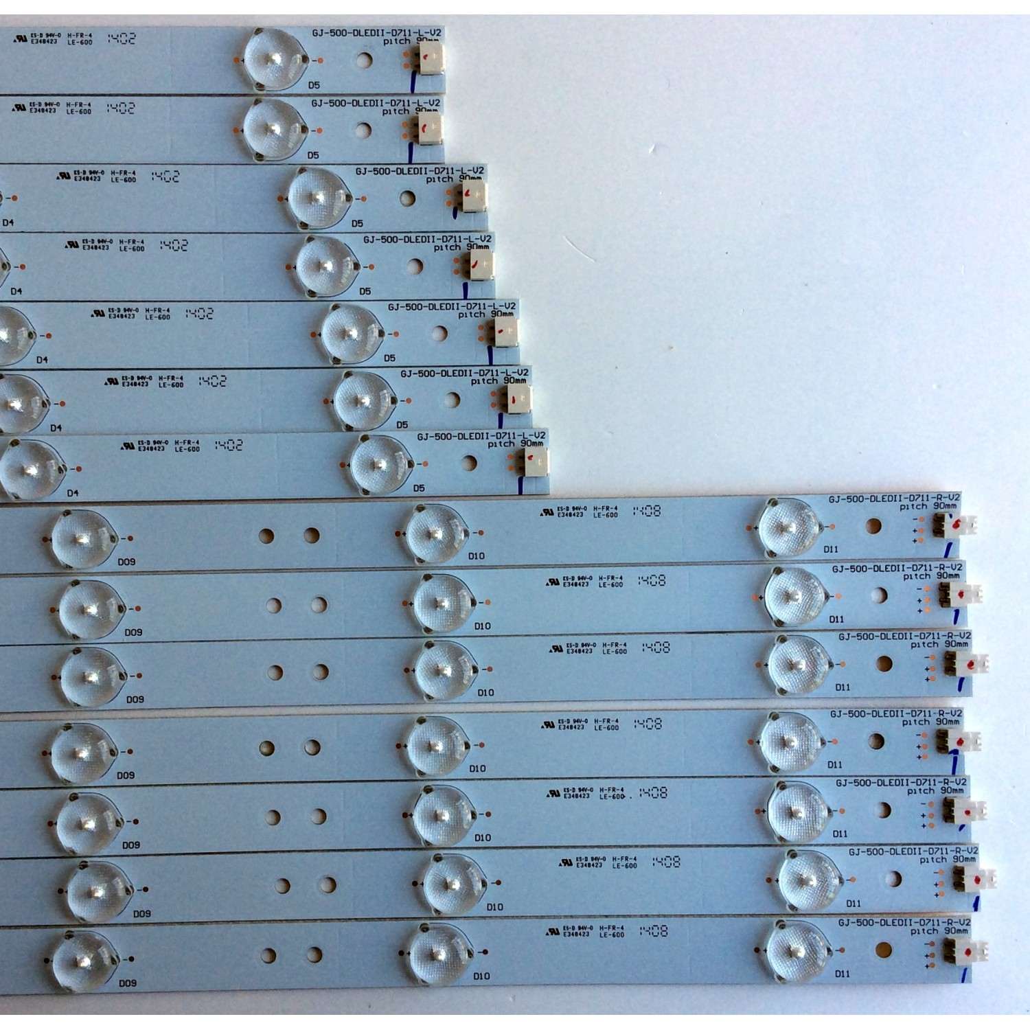 KIT DE LED´S PARA TV (14 PIEZAS) / SHARP GJ-500-DLEDII-D711-L-V2 / GJ-500-DLEDII-D711-R-V2 / LE-600 / E348423 / PANEL´S TPT500J1-HVN04 REV:S16SM / TPT500J1-HVN04 REV:S17TE / MODELOS LC-50LE541U / LC-50LE542U	 - Imagen 4
