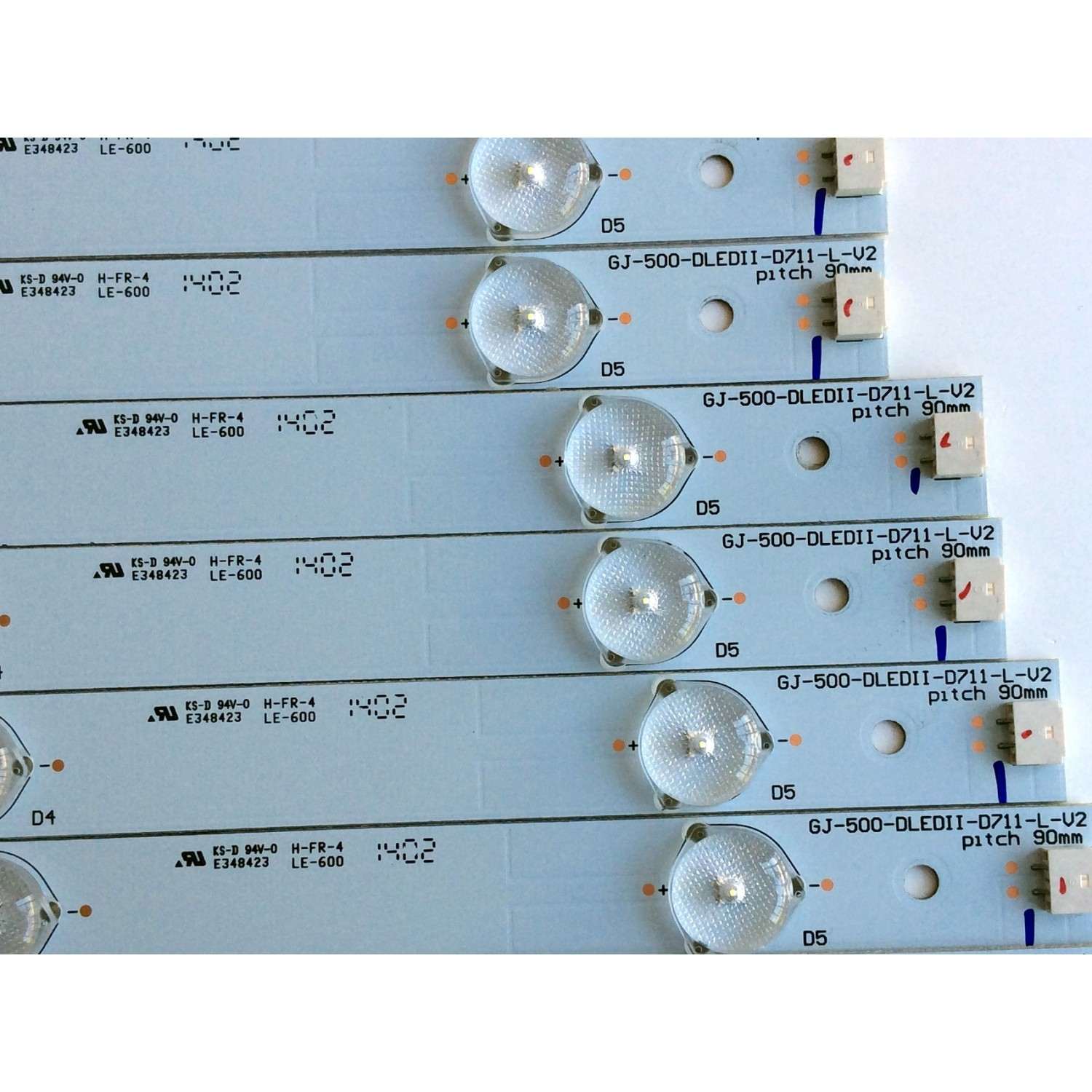 KIT DE LED´S PARA TV (14 PIEZAS) / SHARP GJ-500-DLEDII-D711-L-V2 / GJ-500-DLEDII-D711-R-V2 / LE-600 / E348423 / PANEL´S TPT500J1-HVN04 REV:S16SM / TPT500J1-HVN04 REV:S17TE / MODELOS LC-50LE541U / LC-50LE542U	 - Imagen 2