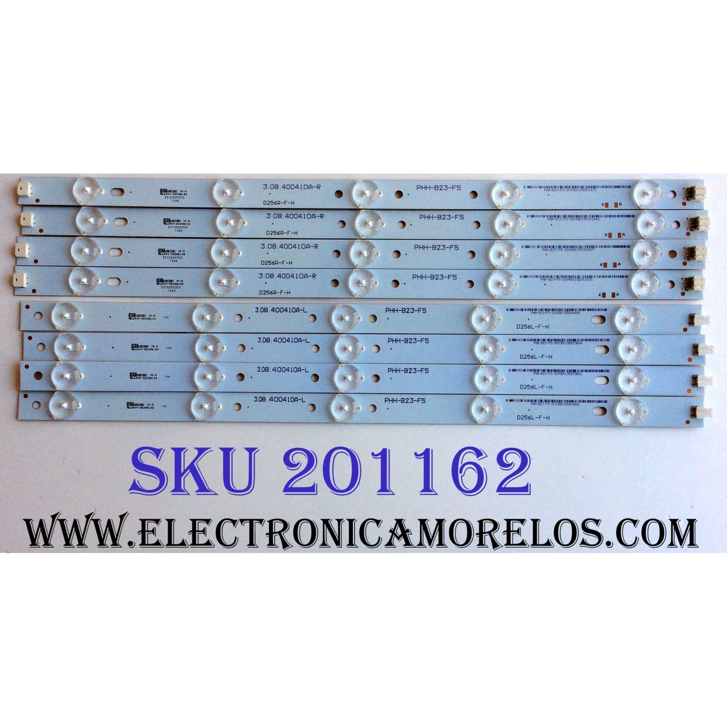 KIT DE LED´S PARA TV (8 PIEZAS) / WESTINGHOUSE D256R-F-H / 3.08.400410A-R / 3.08.400410A-L / PHH-B23-F5 / PANEL CN40HC476 / LSC400HM06-S03 / MODELO DWM40F1G1 TW-75701-S040S