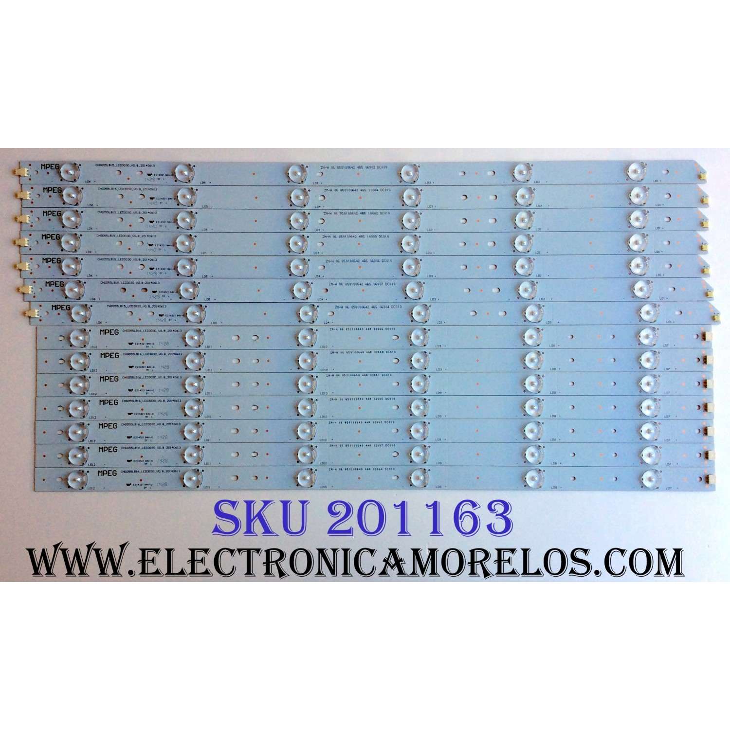 KIT DE LED´S PARA TV (14 PIEZAS) / HITACHI CHGD55LB15 / CHGD55LB16 / CHGD55LB15_LED3030_V0.8_20140613 / CHGD55LB16_LED3030_V0.8_20140613 / 850100640 / 850100642 / MODELO LE55G508