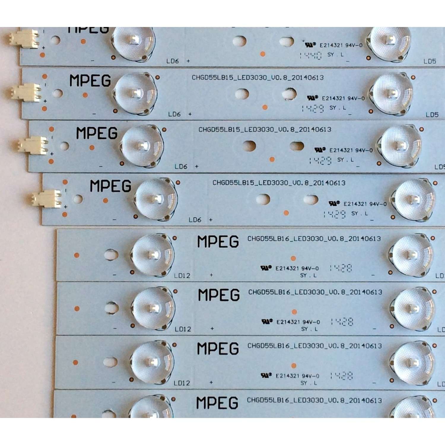 KIT DE LED´S PARA TV (14 PIEZAS) / HITACHI CHGD55LB15 / CHGD55LB16 / CHGD55LB15_LED3030_V0.8_20140613 / CHGD55LB16_LED3030_V0.8_20140613 / 850100640 / 850100642 / MODELO LE55G508 - Imagen 3