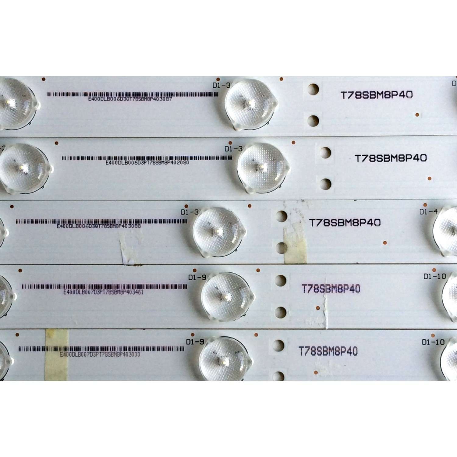 KIT DE LED´S PARA TV (10 PIEZAS) / SHARP A400DLB006-007 / A400DLB007-007 / T78SBM8P40 / T78SBM8P4O / PANEL S400DH3-1 / 76040T200-600-G / MODELO LC-40LE550U - Imagen 3