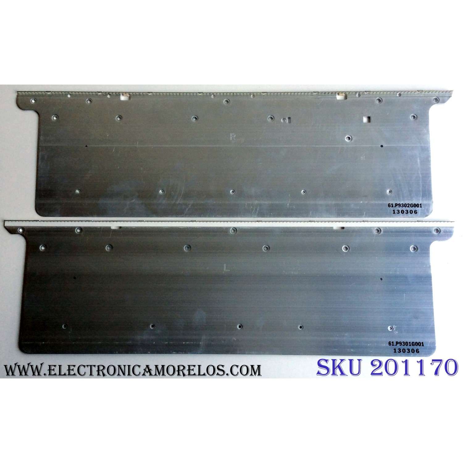 KIT DE LED´S PARA TV (2 PIEZAS) / PANASONIC PAV5521 / 00.P9301GA01 Rev.A 20130220 / 61.P9302G001 / 130306 / PANEL YLV5523N / MODELO TC-L55WT60