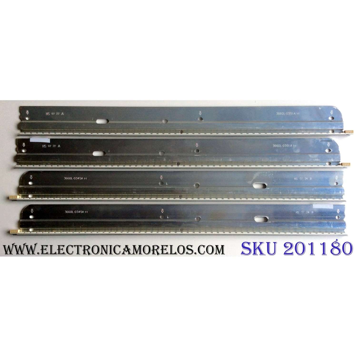 KIT DE LED´S PARA TV (4 PIEZAS) / VIZIO 3660L-0351A 1-1 / 3660L-0345A 1-1 / AG1027 / LG Innotek 37 inch Rev 0.6 54EA TYPE-A / LG Innotek 37 inch Rev 0.6 54EA TYPE-B / PANEL LC370EUH (SC)(A1) / MODELO M370VT LTLPHOAL