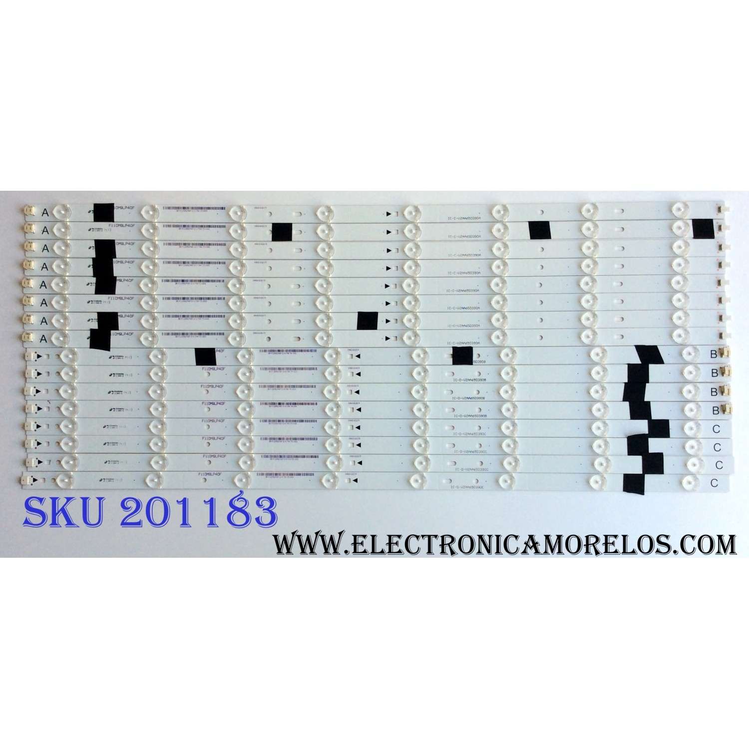 KIT DE LED´S PARA TV (16 PIEZAS) / JVC IC-C-VZAA65D390A / 098101022173 / IC-C-VZAA65D390B  / 9810102174 / IC-C-VZAA65D390C / 098101022175 / F110M9LP40F / F11OM9LP40F / MODELO EM65FTR