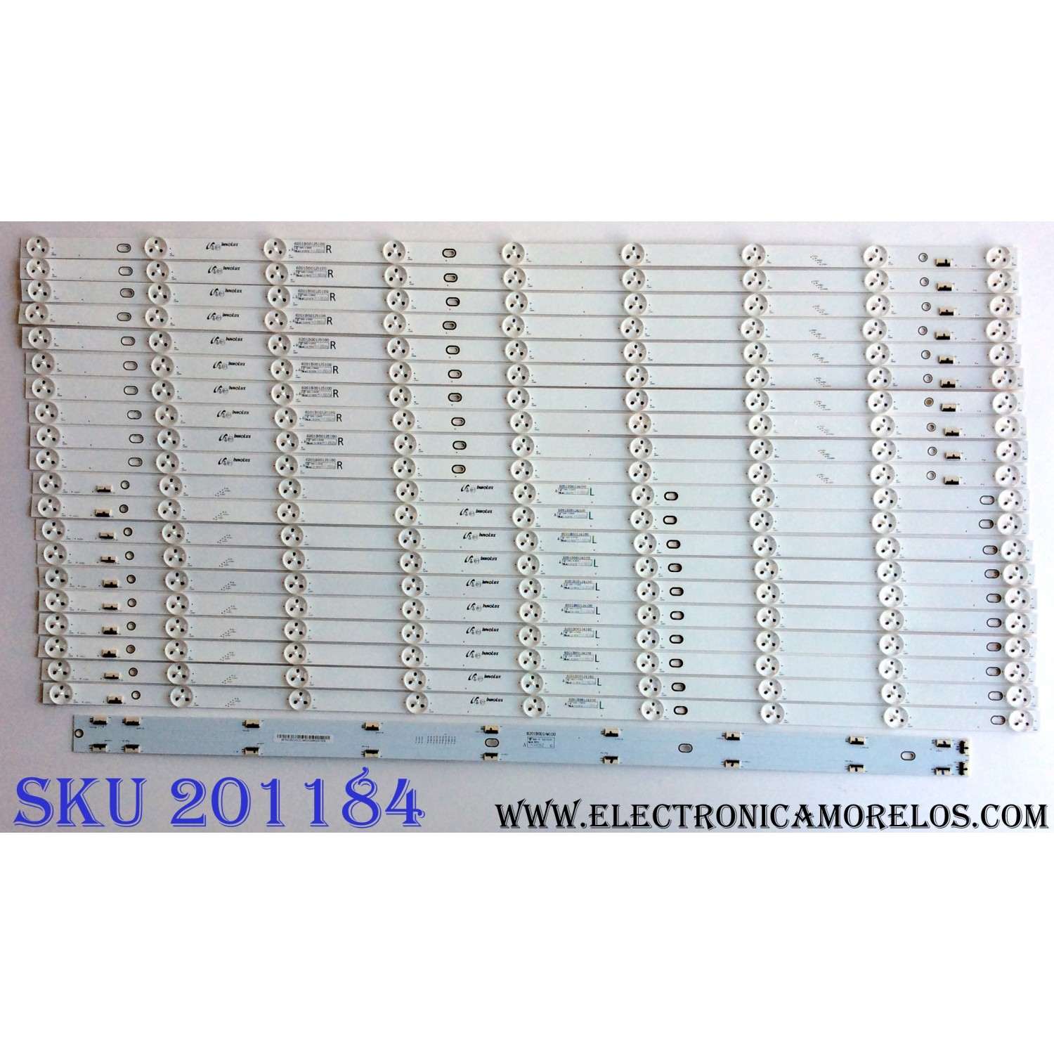 KIT DE LED´S PARA TV (16 PIEZAS) / PANASONIC 6201B001HW100 / 6201B001J4100-L / 6201B001J5100-R / PANEL V650HP1-LD1 REV.B6 / MODELO TC-65CS550U