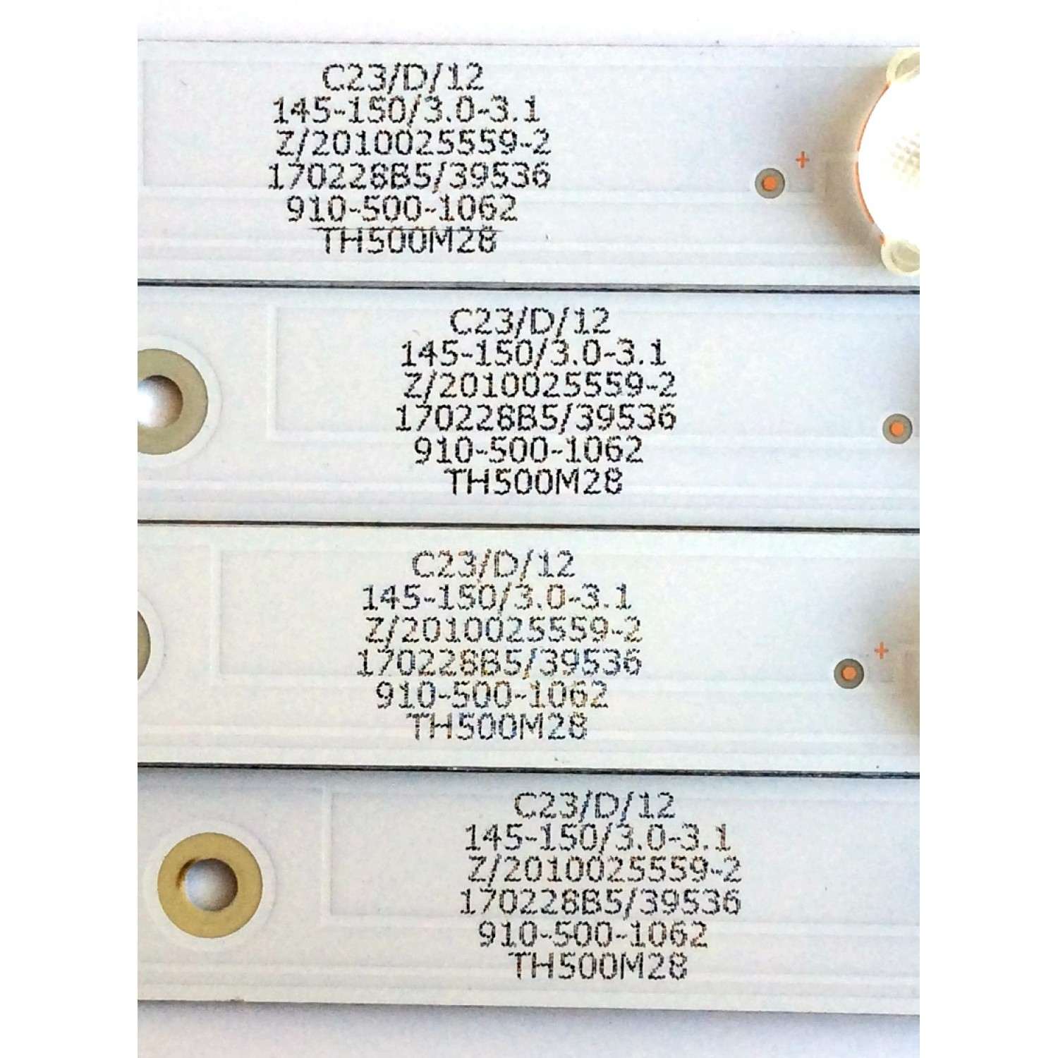 KIT DE LED´S PARA TV (4 PIEZAS) / ELEMENT 303TH500057 / TFMT50D09-ZC22AG-03 / TH500M28 / 910-500-1062 / 170228B5/39536 / PANEL T500-V35-DLED / MODELO ELEFW5017 LE-50GV350-D3 / ELST5016S - Imagen 2