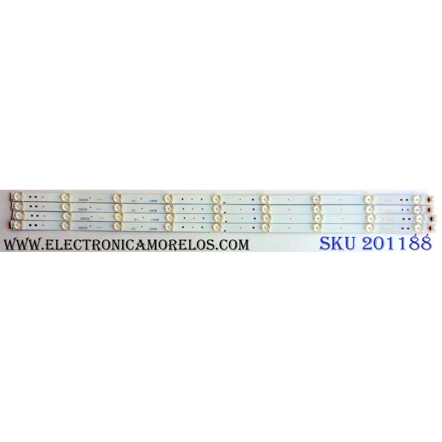 KIT DE LEDS PARA TV WESTINGHOUSE ORIGINAL 4 PIEZAS / NUMERO DE PARTE 3P40DX001 / 0340DX001 / 21004788 / D6A232054 / PANEL MD4004YTSF / LSC400HN02-8 / MODELO WD40FB1530 / WD40FB1530 TW-08701-S040V