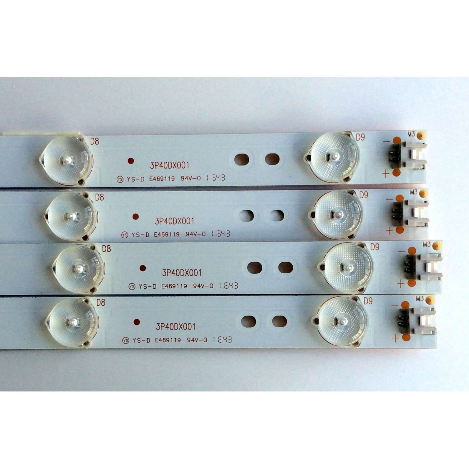 KIT DE LEDS PARA TV WESTINGHOUSE ORIGINAL 4 PIEZAS / NUMERO DE PARTE 3P40DX001 / 0340DX001 / 21004788 / D6A232054 / PANEL MD4004YTSF / LSC400HN02-8 / MODELO WD40FB1530 / WD40FB1530 TW-08701-S040V - Imagen 3
