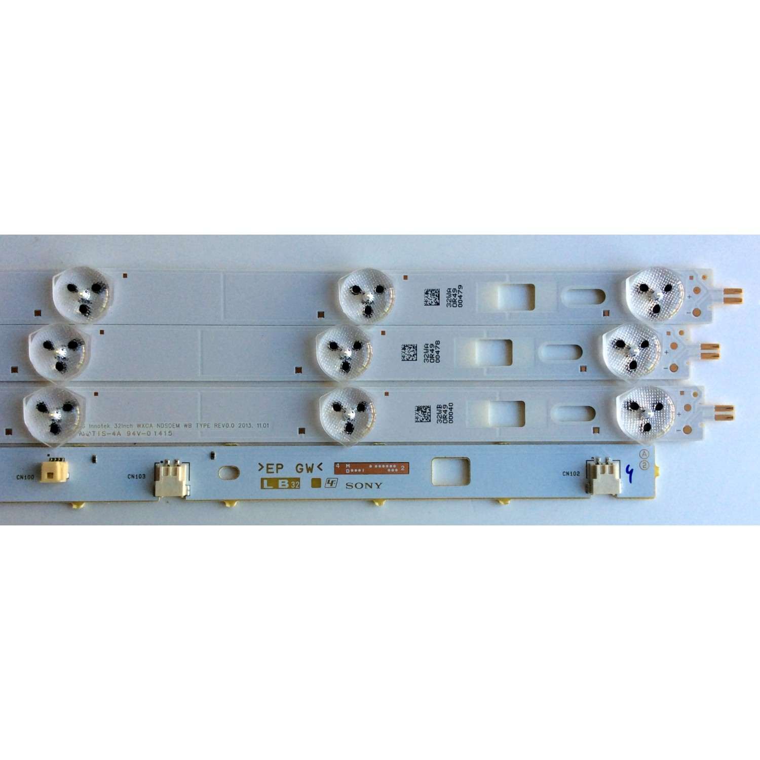 KIT DE LED'S PARA TV (3 PIEZAS) / SONY 32INCH WXGA NDS0EM WA TYPE REV0.0 / LG INNOTEK 32INCH WXGA NDS0EM WB TYPE REV0.0 / 1-889-675-12 / (173475312) / PANEL LC320DXJ (SF)(A9) / MODELO KDL-32R420B - Imagen 2