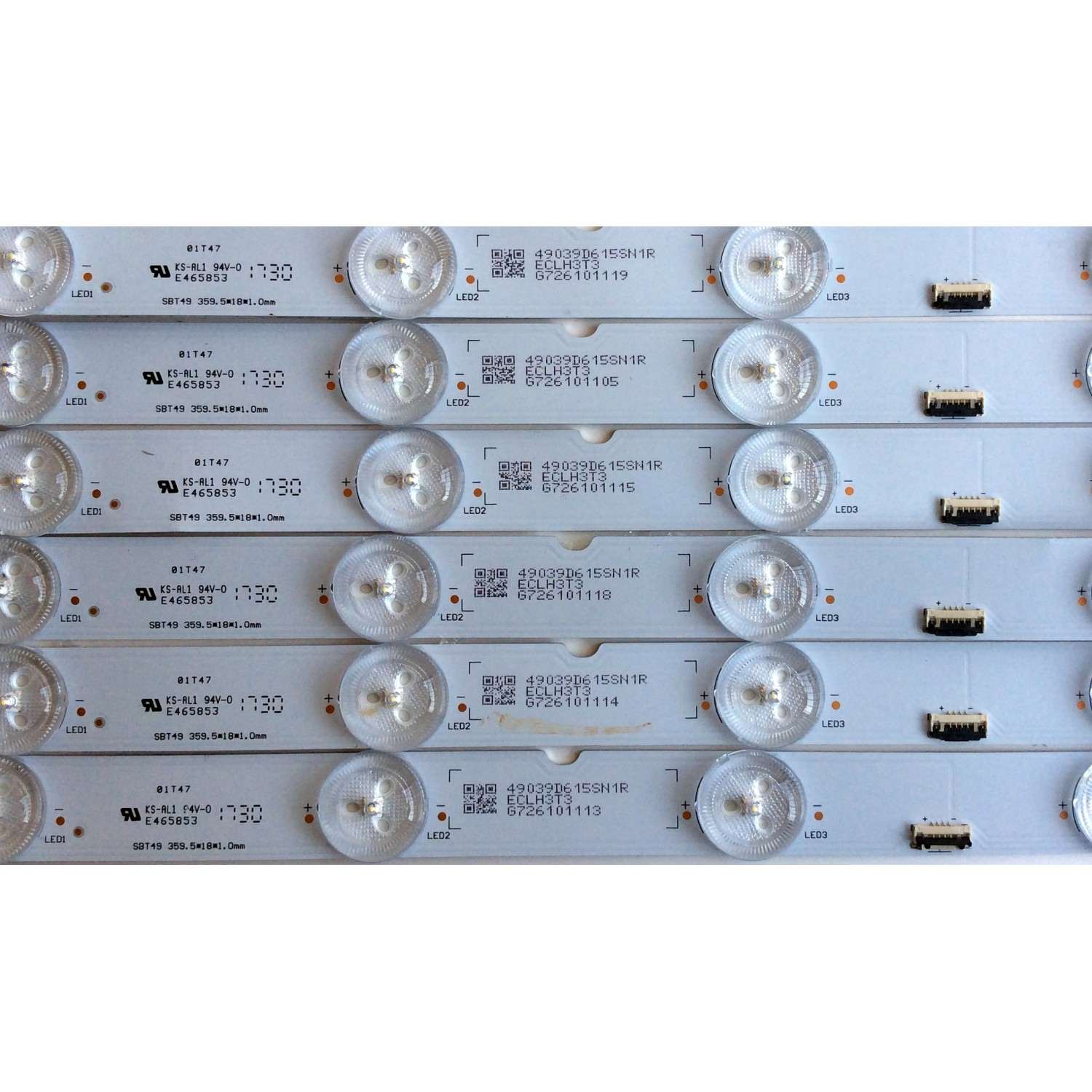 KIT DE LED´S PARA TV (12 PIEZAS) / SONY XBR-49X900E-STRIPS-VER2 / SBT49 / 49039D615SN1R / 49039D615SN1L / ECLH3T3 / PANEL YD7S490DND01B / MODELO XBR-49X900E - Imagen 4