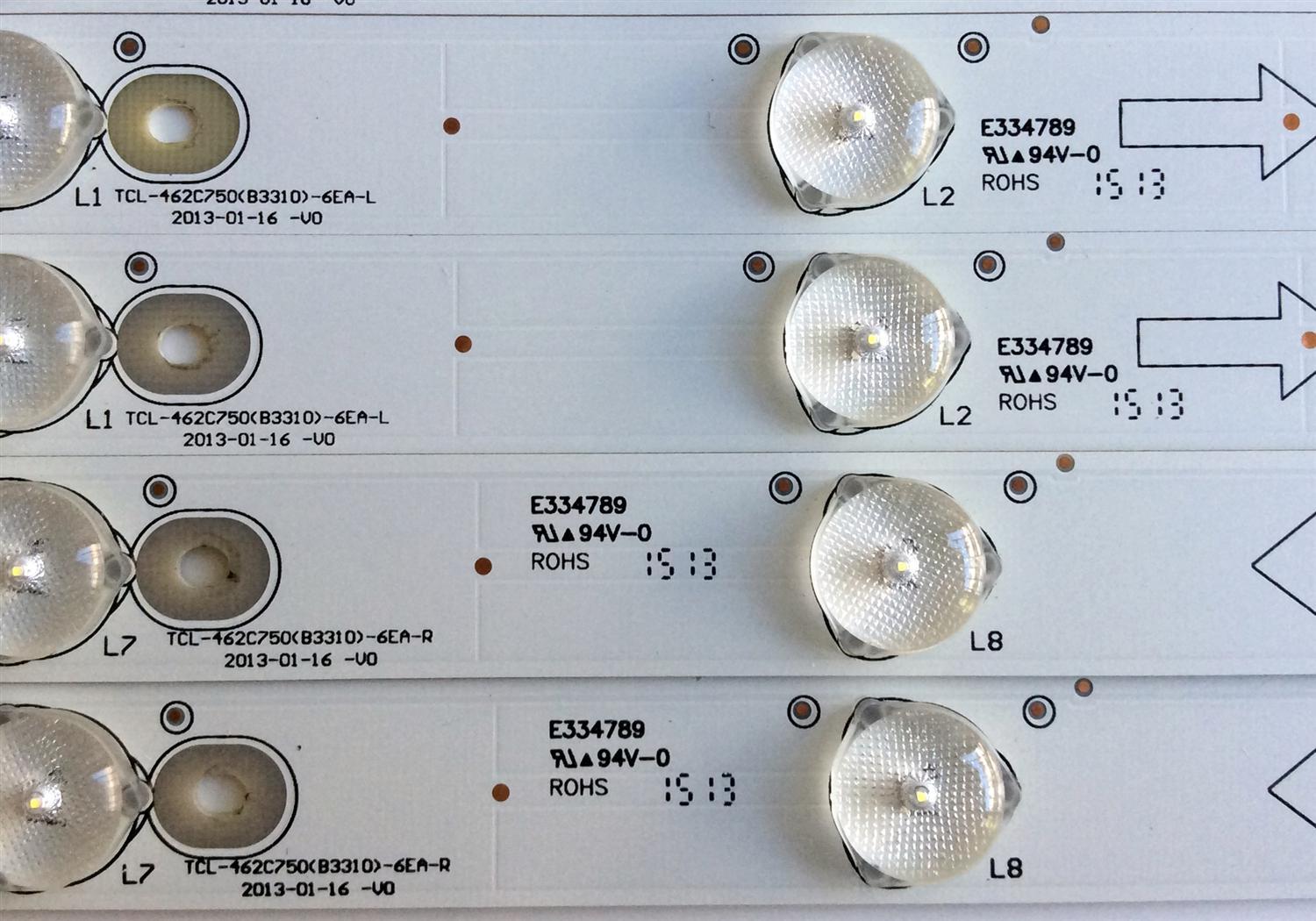 KIT DE LED´S PARA TV (8 PIEZAS) / SANYO TCL-462C750(B3310)-6EA-L / TCL-462C750(B3310)-6EA-R / E334789 / PG7XNZ / 006-P2K1972A / 4C-LB420T-YHASY / 4C-LB420T-YHBSY / TCL-462C750 / PANEL LVF420LGDX E2 V1 / MODELOS DP42D23 / DP42D24 / FW42D25T / PH42B25DG - Imagen 5