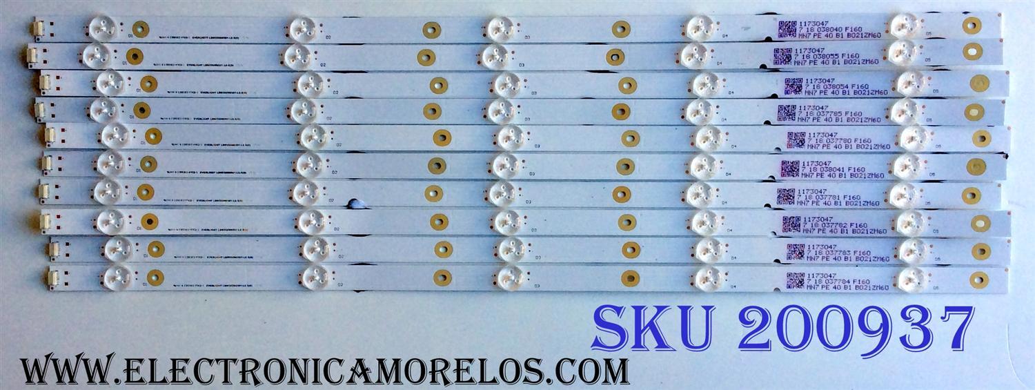 KIT DE LED´S PARA TV (10 PIEZAS) / HISENSE LBM550M0501-LE-5(0) / 1173047 / B021ZM60 / E355813 YFPCB-1 / PANEL HD550K3U51\S6\GM\ROH / MODELOS FM55H6D / 55H6D