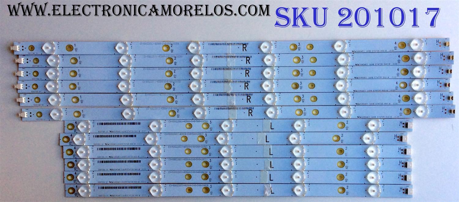 KIT DE LED´S PARA TV (12 PIEZAS) / SHARP 500TT65/500TT66 / 500TT65 / 500TT66 / KIT DE LED SUSTITUTAS 500TT61/500TT62 / PANEL TPT500J1-HVN07.U REV:S600F / MODELOS LC-50LB370U / LC-50LB371U
