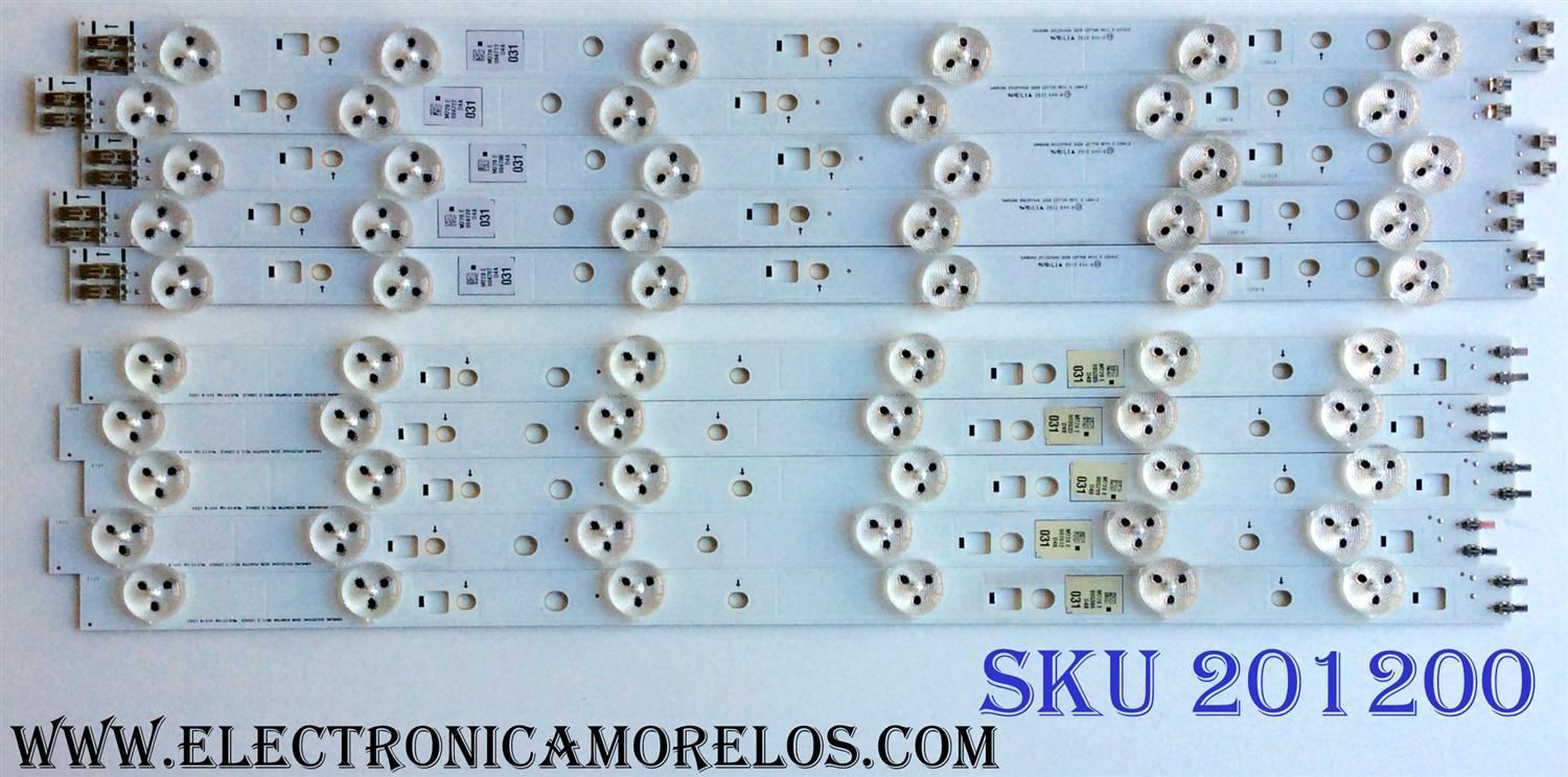 KIT DE LED´S PARA TV (10 PIEZAS) / SAMSUNG 2012SVS40 3228 RIGHT06 REV1.5 120412 / 2012SVS40 3228 LEFT06 REV1.5 120412 / PANEL LTJ400HM08-V / MODELO UN40EH5300FXZA TH01
