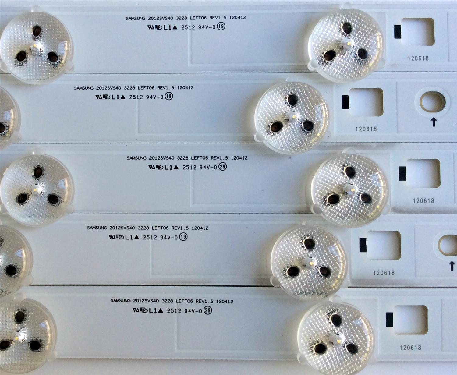 KIT DE LED´S PARA TV (10 PIEZAS) / SAMSUNG 2012SVS40 3228 RIGHT06 REV1.5 120412 / 2012SVS40 3228 LEFT06 REV1.5 120412 / PANEL LTJ400HM08-V / MODELO UN40EH5300FXZA TH01 - Imagen 6