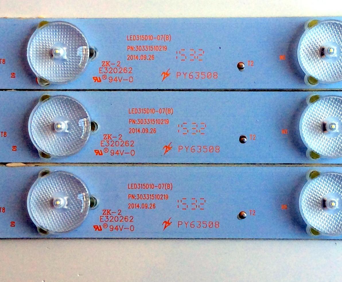 KIT DE LED´S PARA TV (3 PIEZAS) / JVC 30331510219 / LED315D10-07(B) / PY63508 / A21/C/O / 115-120/3.1-3.2 / 48400001260160-3 / 31500MC1 / PANEL LQ315T3HC34 / MODELO LT-32EM75 - Imagen 2