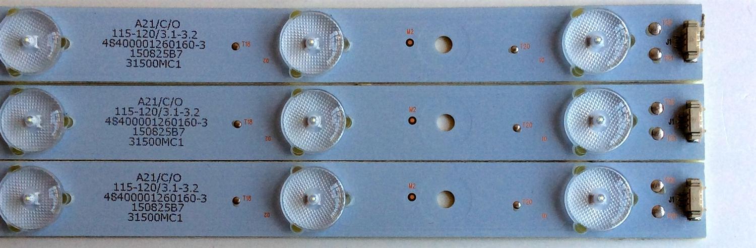 KIT DE LED´S PARA TV (3 PIEZAS) / JVC 30331510219 / LED315D10-07(B) / PY63508 / A21/C/O / 115-120/3.1-3.2 / 48400001260160-3 / 31500MC1 / PANEL LQ315T3HC34 / MODELO LT-32EM75 - Imagen 3