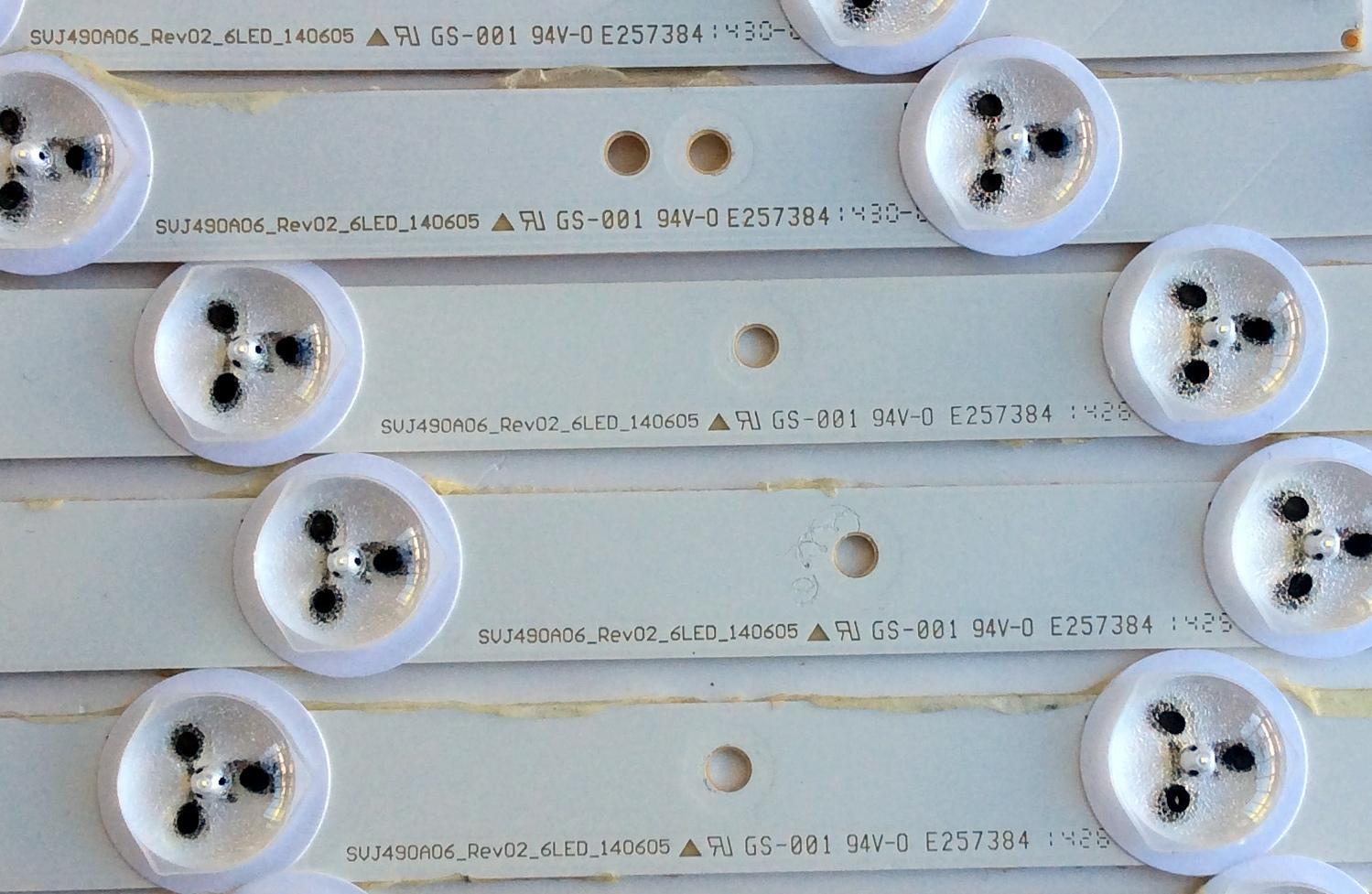 KIT DE LED´S PARA TV ((INCOMPLETO SOLO 9 PIEZAS)) / CHANGHONG SVJ490A06_Rev02_6LED_140605 / 49D1000/C100 / LB-C490F13-E2-L-G1-SE1-L / LB-C490F13-E2-L-G1-SE2-R / PANEL C490F14-E1-L(G3) / MODELO LED49YD1100UA - Imagen 2