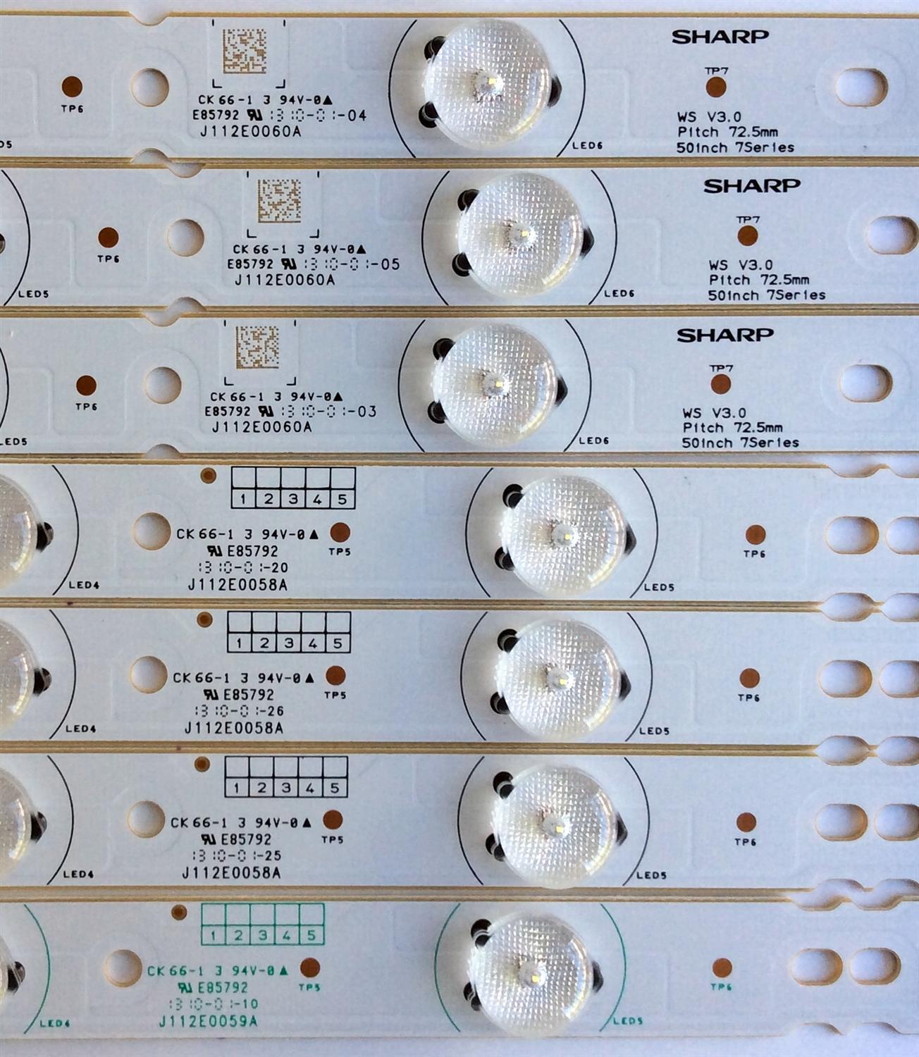 KIT DE LED´S PARA TV (12 PIEZAS) / RCA J112E0058A / J112E0059A / J112E0060A / J112E0061A / E85792 / PANEL V500HJ1-P01-12V / MODELO LED50B45RQ V519-LE50B4C-B100228 - Imagen 2