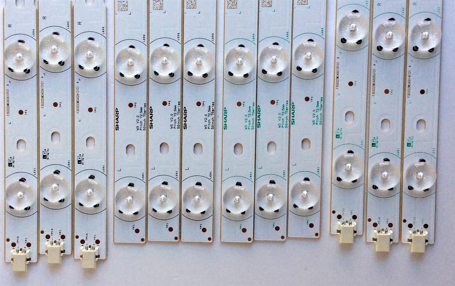 KIT DE LED´S PARA TV (12 PIEZAS) / RCA J112E0058A / J112E0059A / J112E0060A / J112E0061A / E85792 / PANEL V500HJ1-P01-12V / MODELO LED50B45RQ V519-LE50B4C-B100228 - Imagen 4