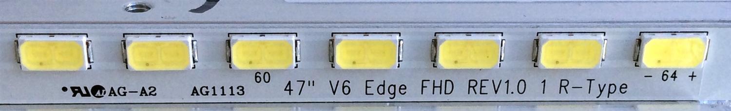 KIT DE LED´S PARA TV (2 PIEZAS) LG 47" V6 EDGE FHD REV1.0 1 L-TYPE / 47" V6 EDGE FHD REV1.0 1 R-TYPE / 3660L-0369A / D2 1BCD J41 B / PANEL LC470EUF (SD)(A1) / LC470EUF (SD)(F1) / MODELO 47LV5500-UA / 47LW5600 - Imagen 2